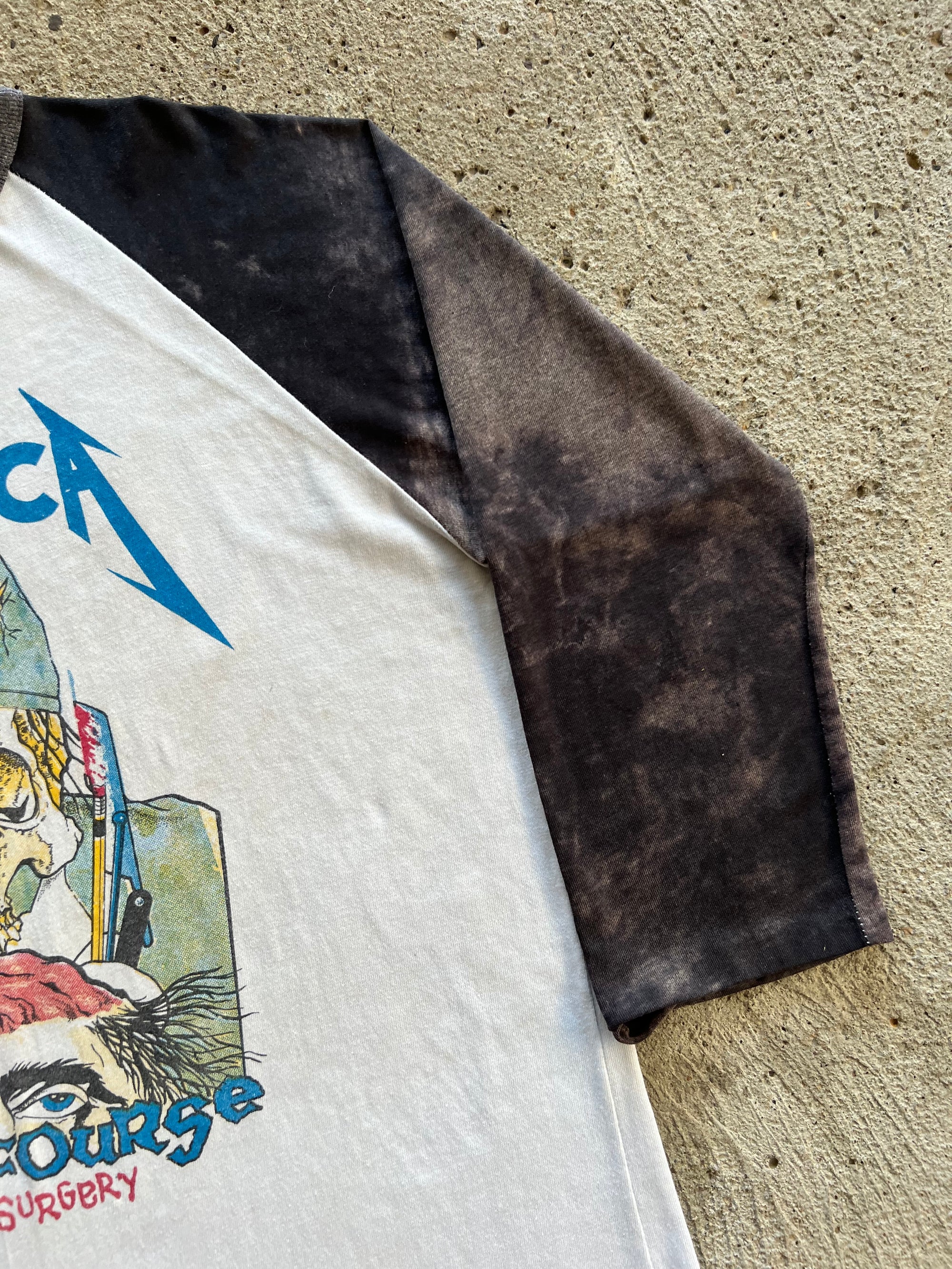 1980s Metallica Crash Course On Brain Surgery Raglan Tee Distressed XL