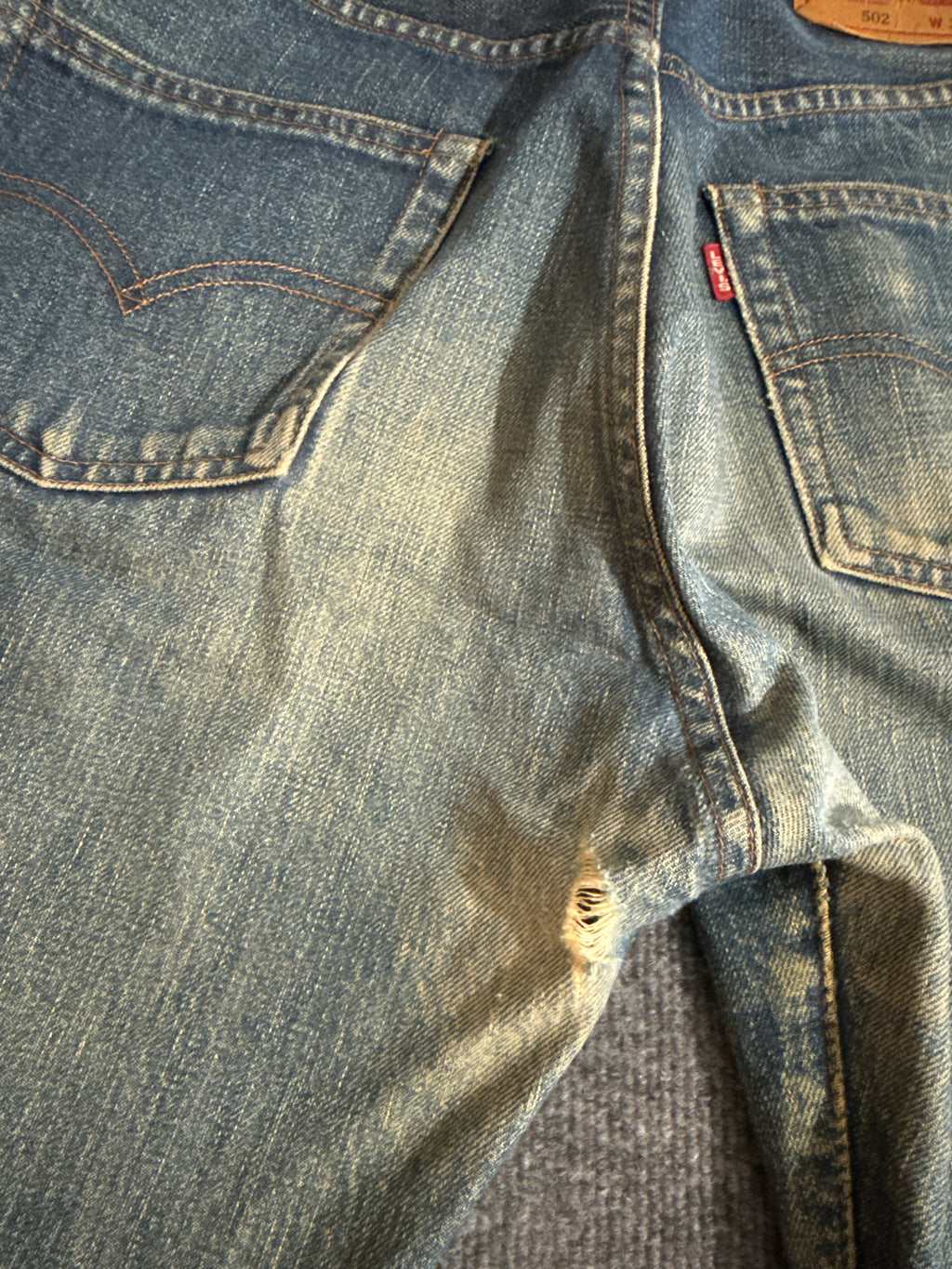 1990s Levis 502 32x34 Redline Selvedge