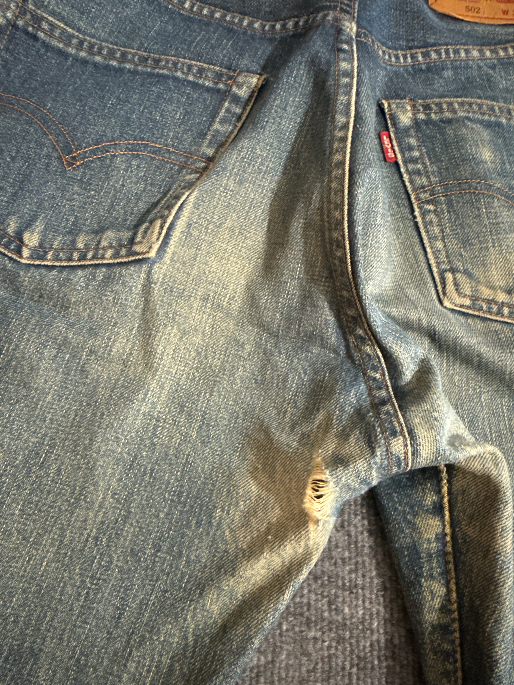 1990s Levis 502 32x34 Redline Selvedge