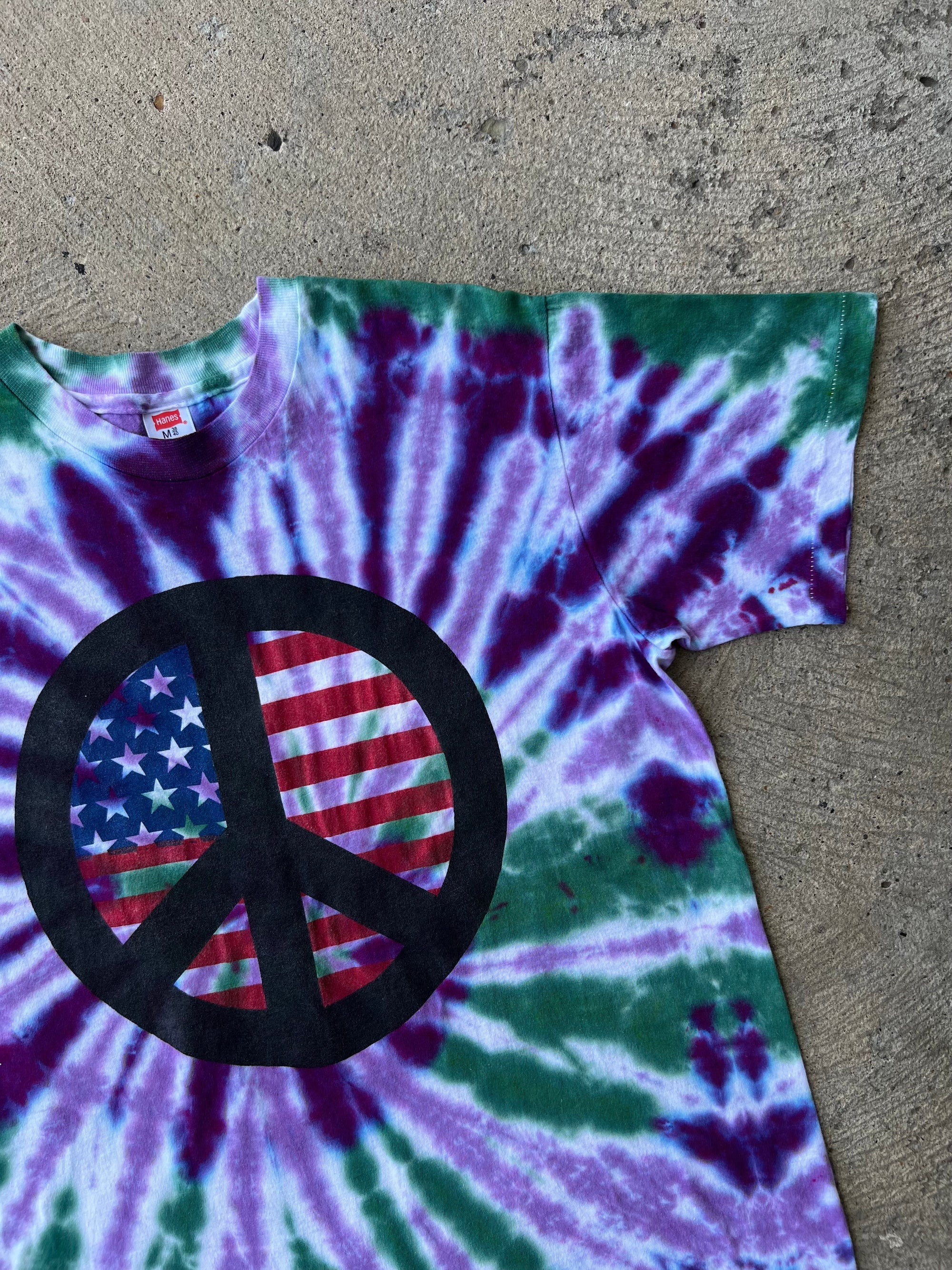 1970s Tie Dye Peace Symbol Hippie Shirt