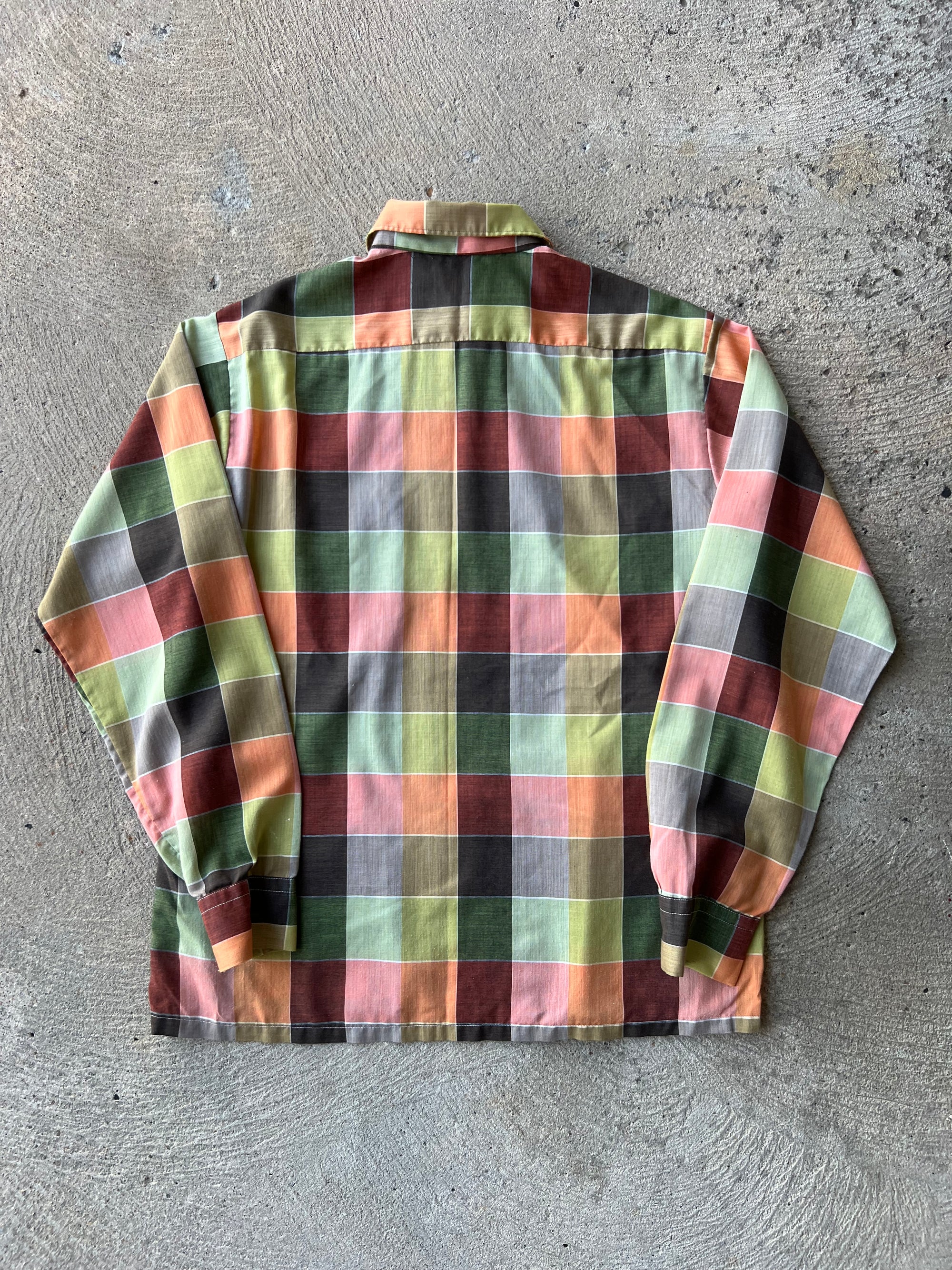 1970s Paint Splattered Button Up Large