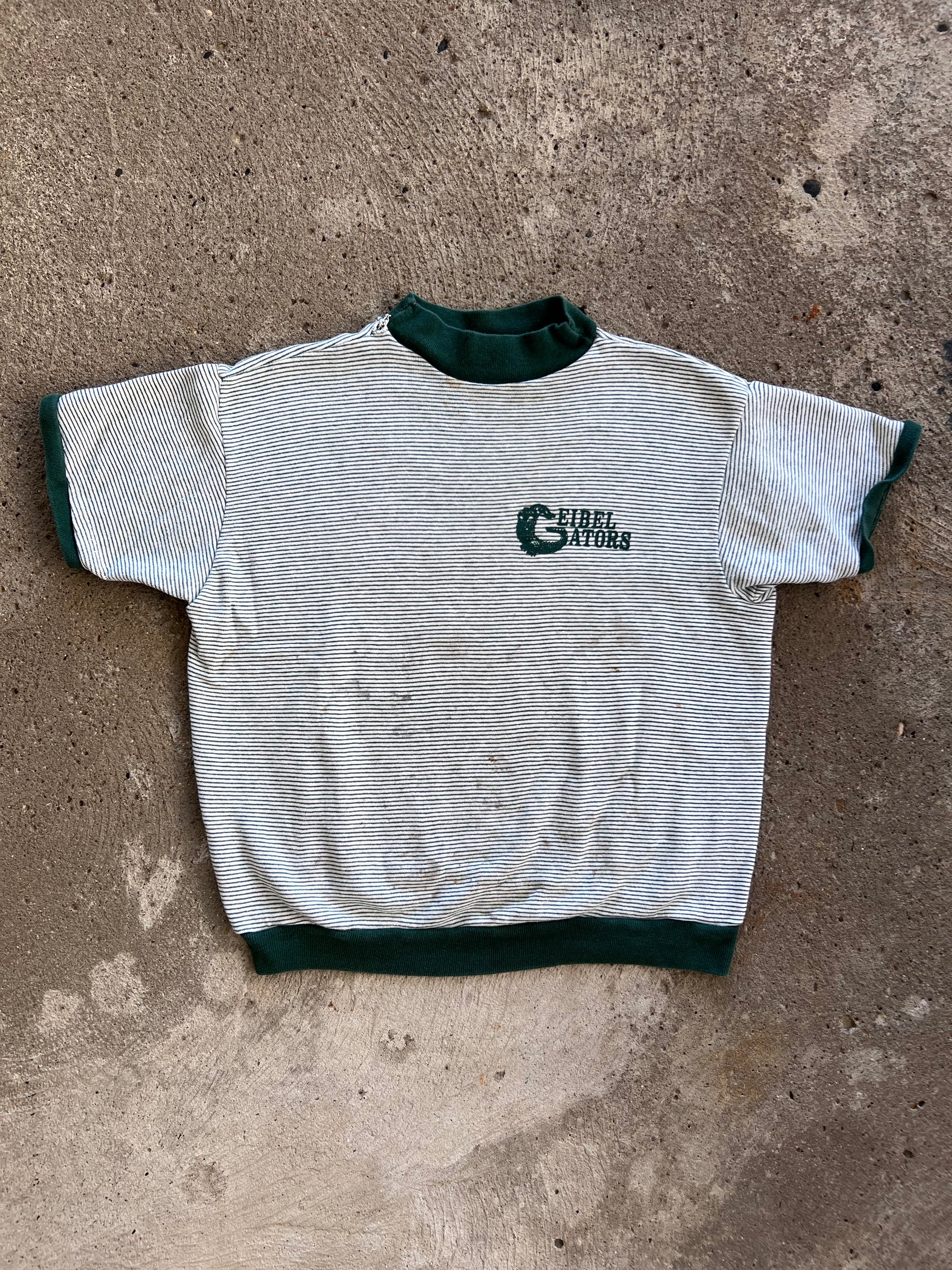 1960s Geibel Gators Striped Short Sleeve Sweatshirt XL