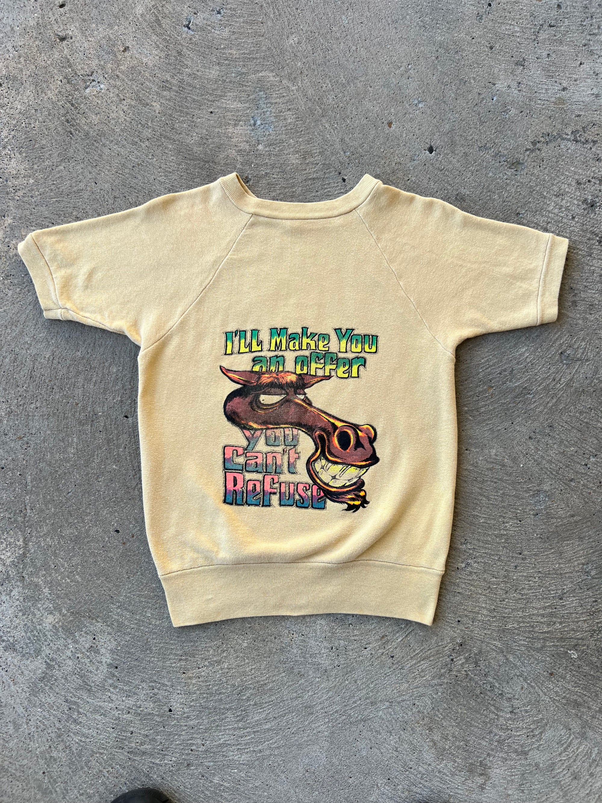1970s Humor Sweatshirt Offer You Can’t Refuse Short Sleeve Sweatshirt Small