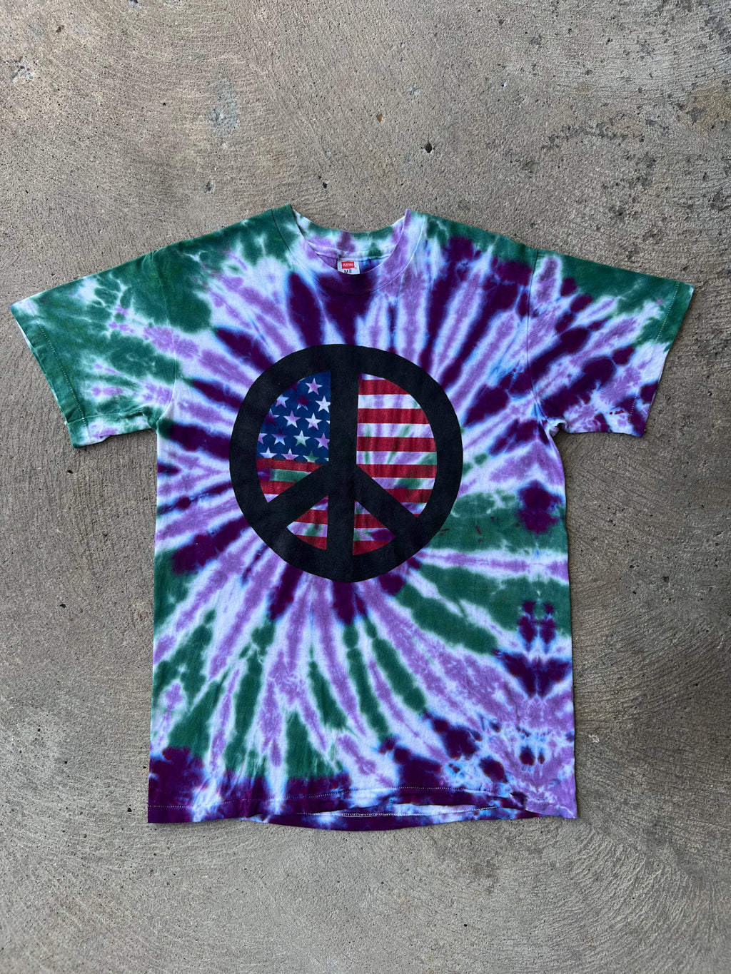 1970s Tie Dye Peace Symbol Hippie Shirt