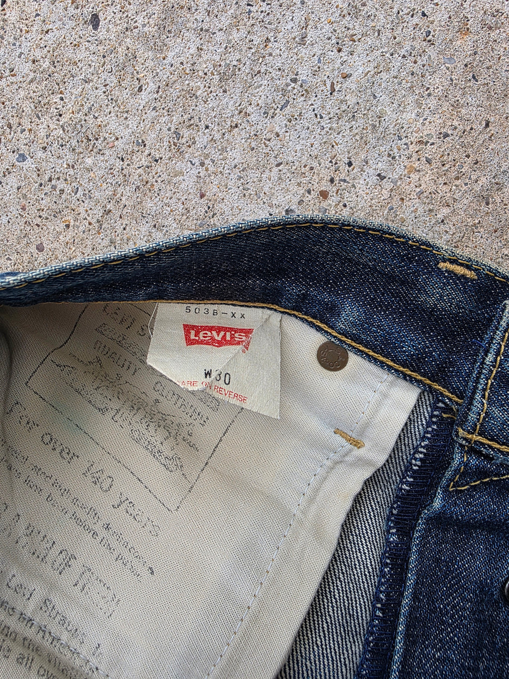 1990s Levis LVC 503B Redline Selvedge Jeans 30