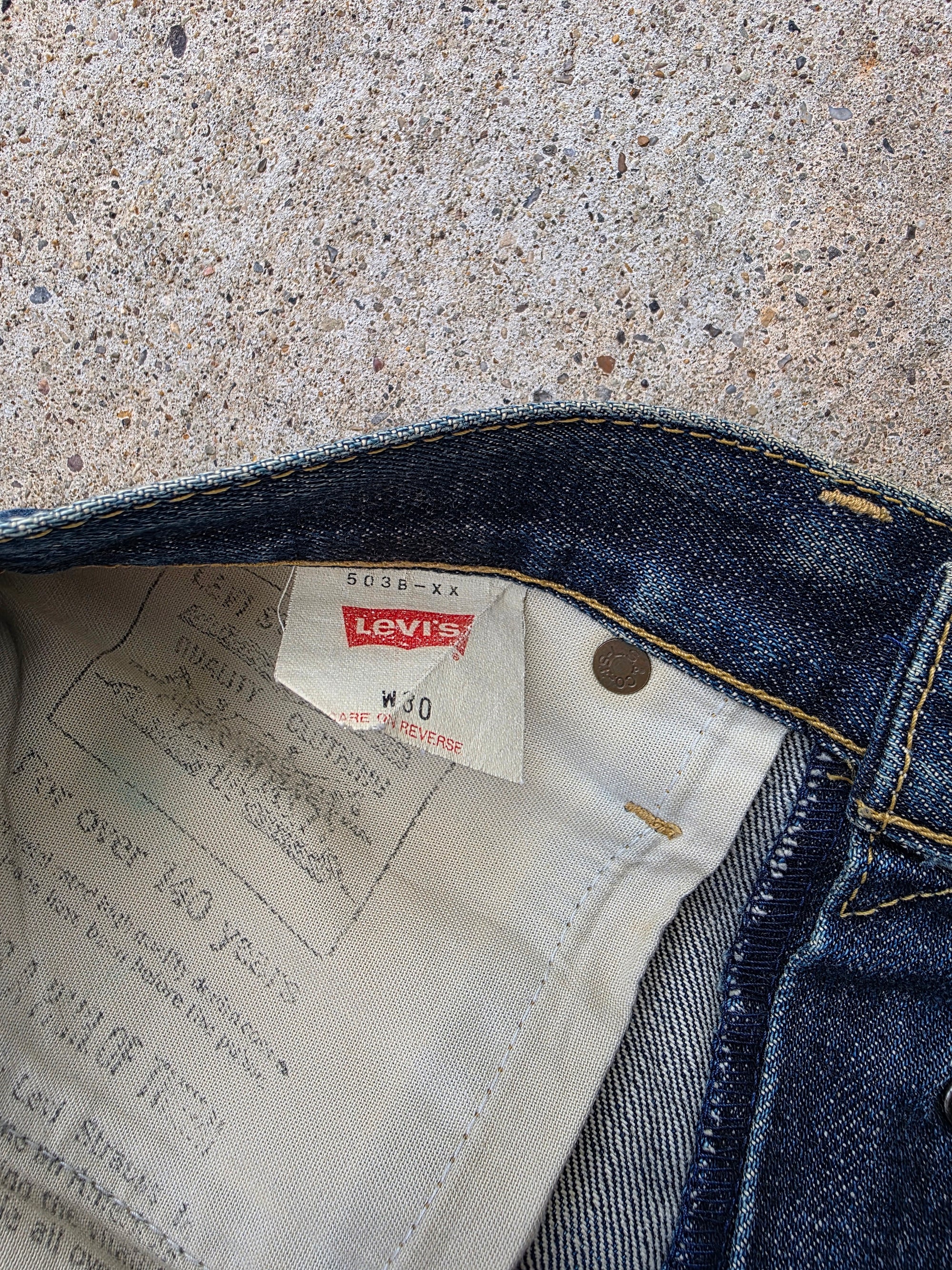 1990s Levis LVC 503B Redline Selvedge Jeans 30