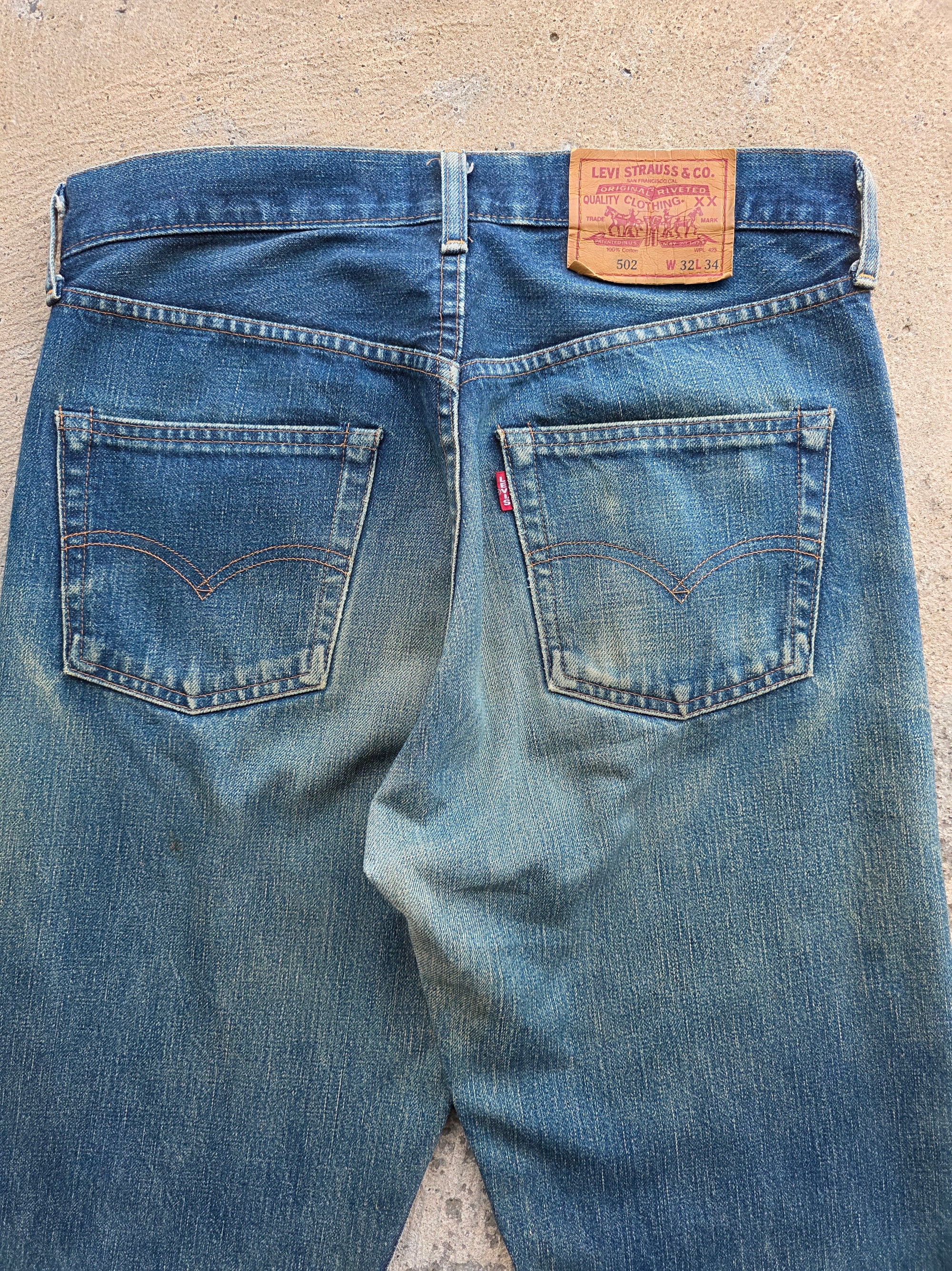 1990s Levis 502 32x34 Redline Selvedge