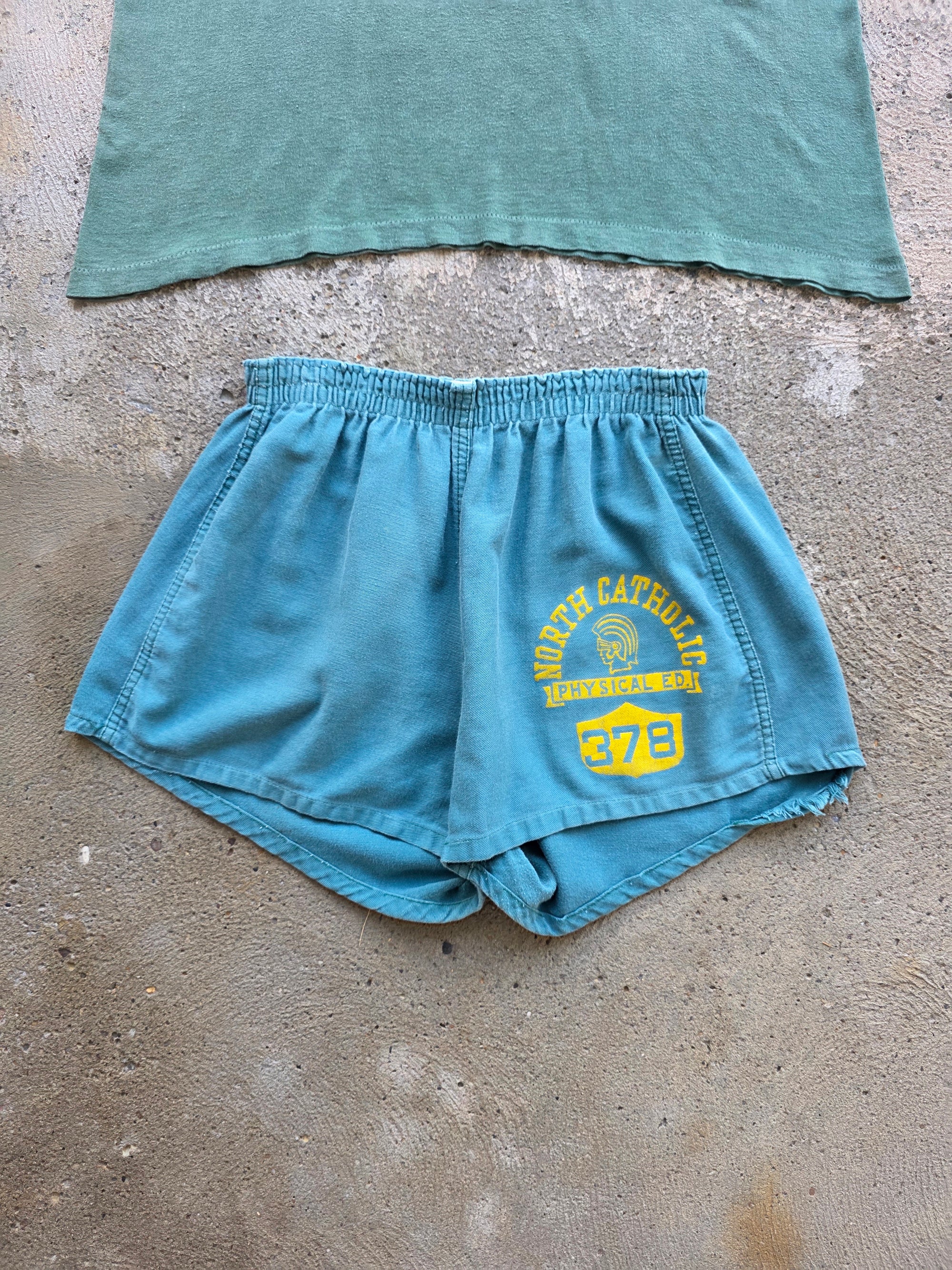 1960s North Catholic Trojans Champion Shirt And Shorts Large