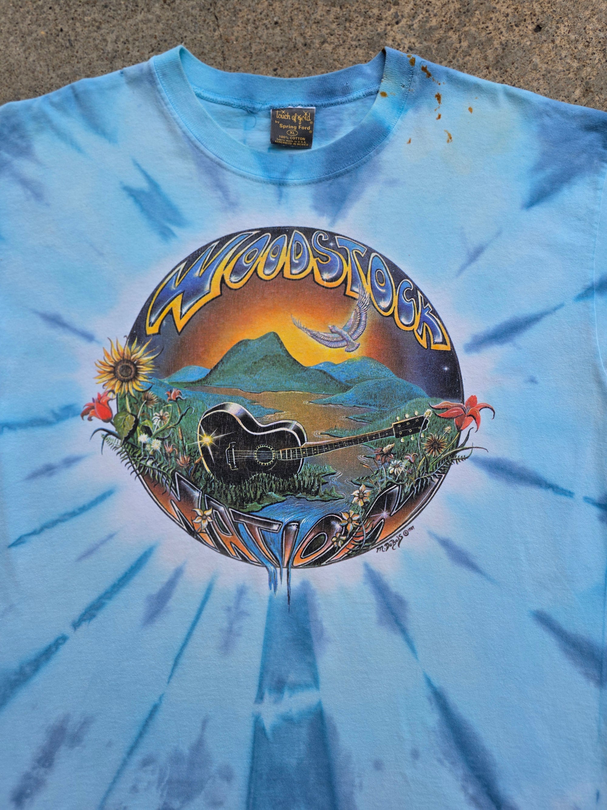 1989 Woodstock Mike Dubois Art Shirt XL