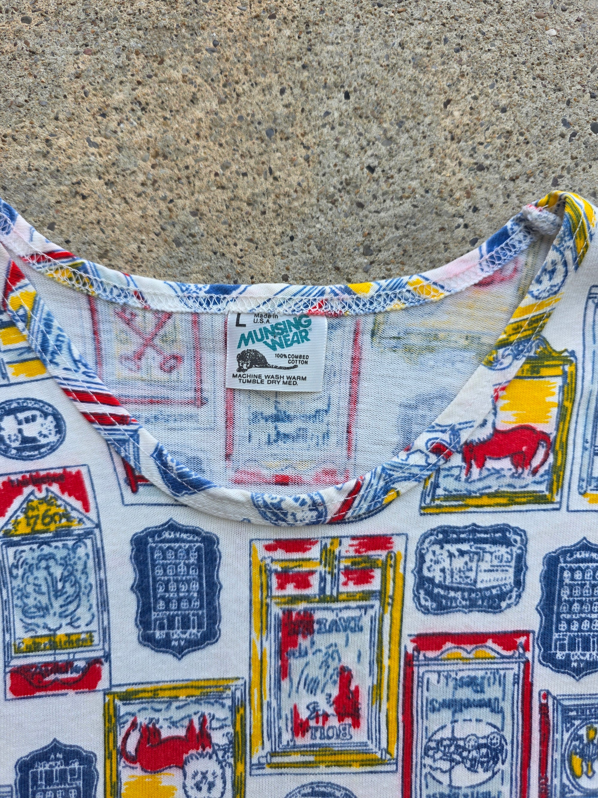 1970s Munsingwear Novelty Print Shirt Large