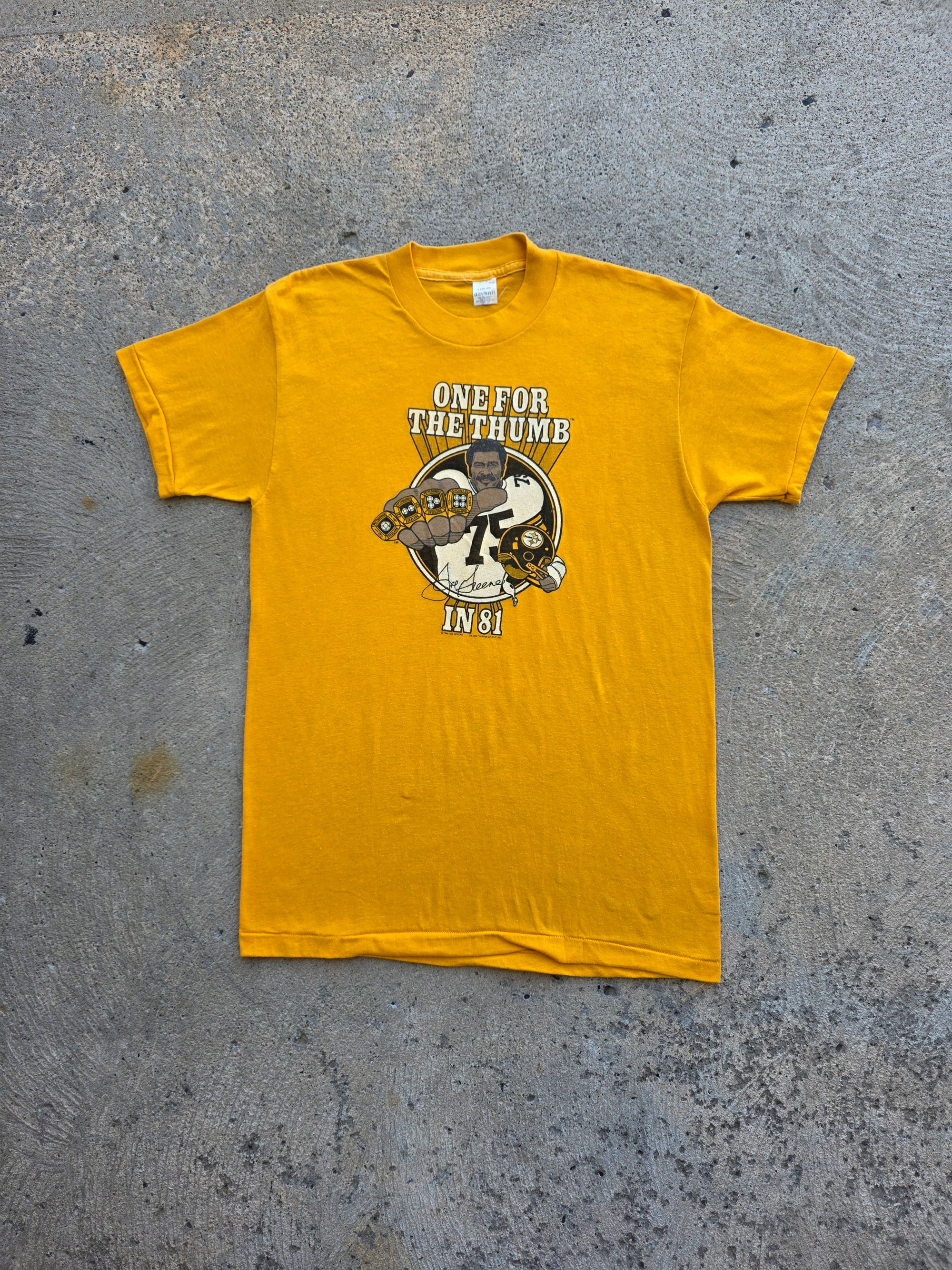 1981 "One For The Thumb" Mean Joe Greene Shirt Large