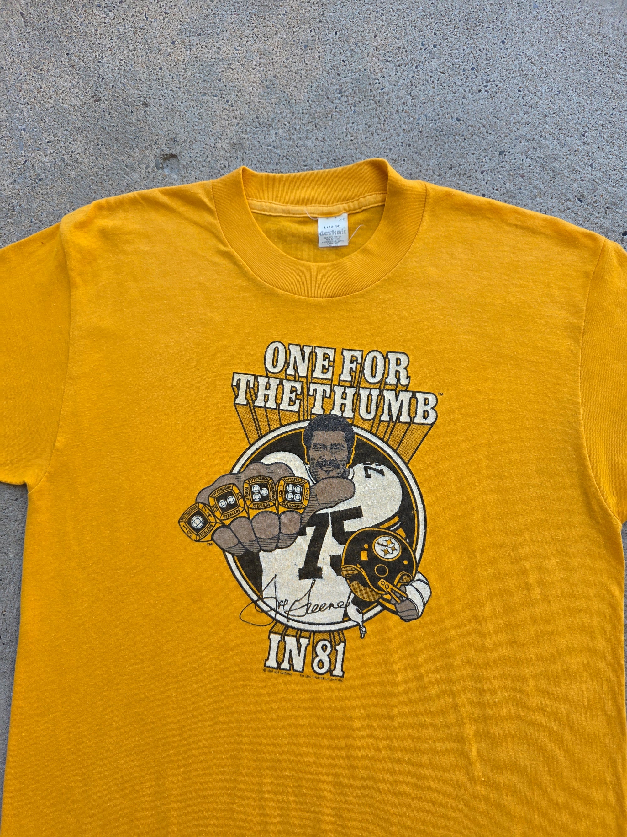 1981 "One For The Thumb" Mean Joe Greene Shirt Large
