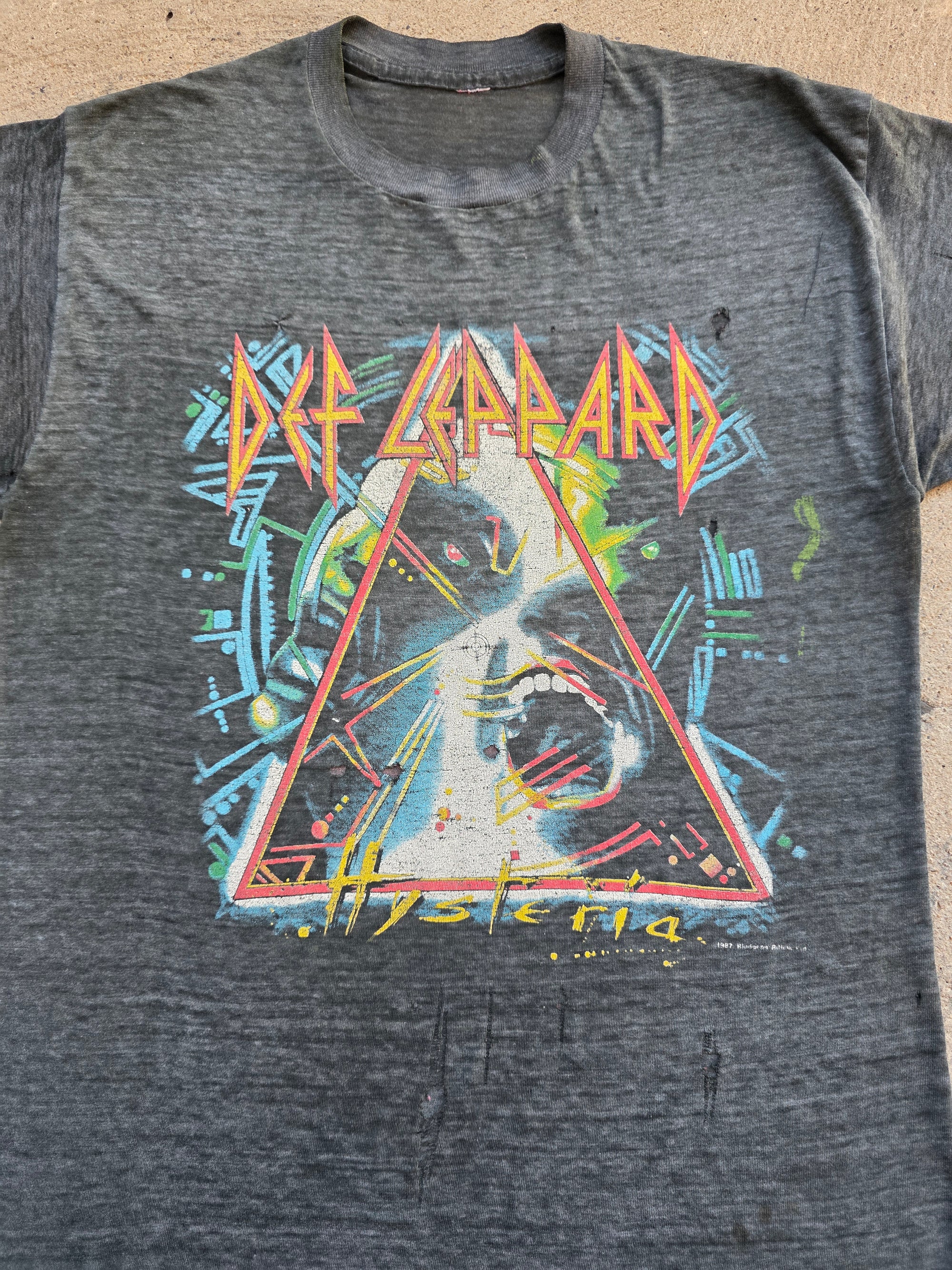 1987 Def Leppard Hysteria Tour Shirt Large