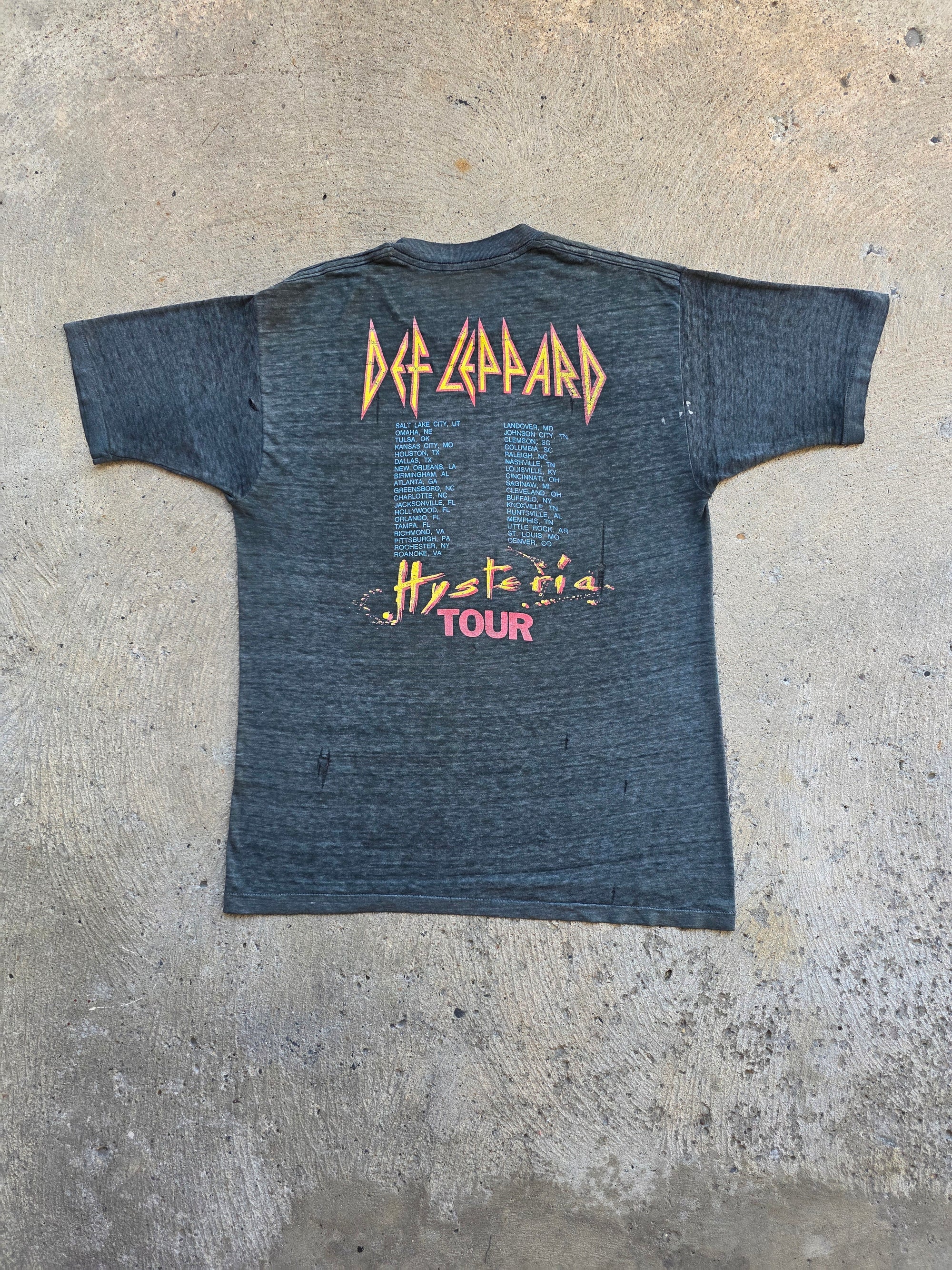 1987 Def Leppard Hysteria Tour Shirt Large