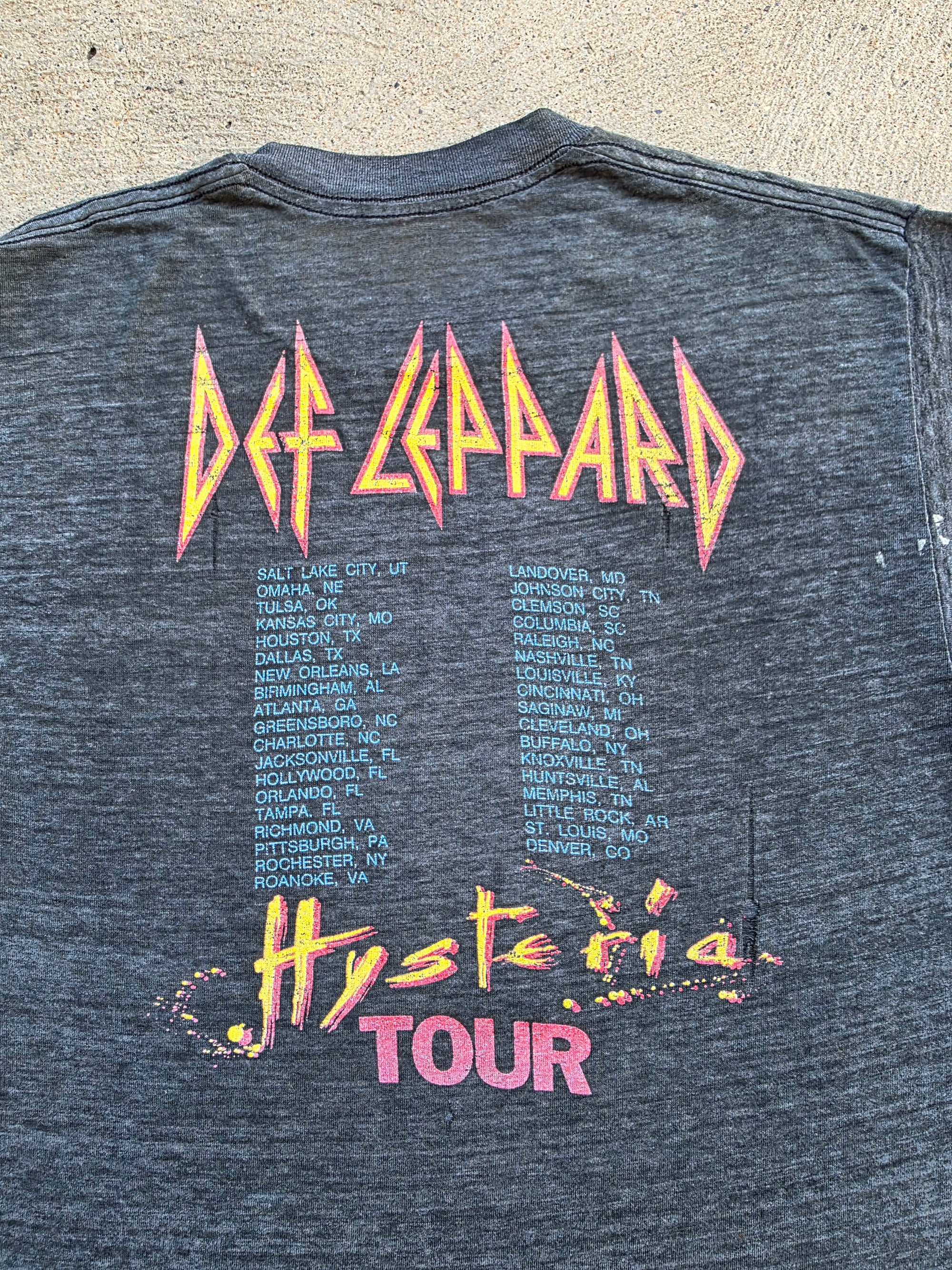 1987 Def Leppard Hysteria Tour Shirt Large
