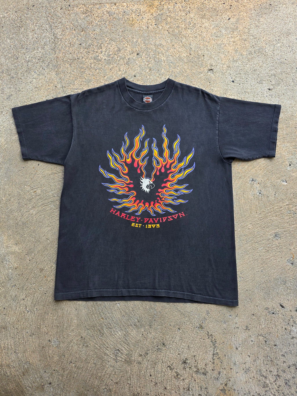 1994 Harley Flames McMahons Beaver Falls Pa Shirt Large