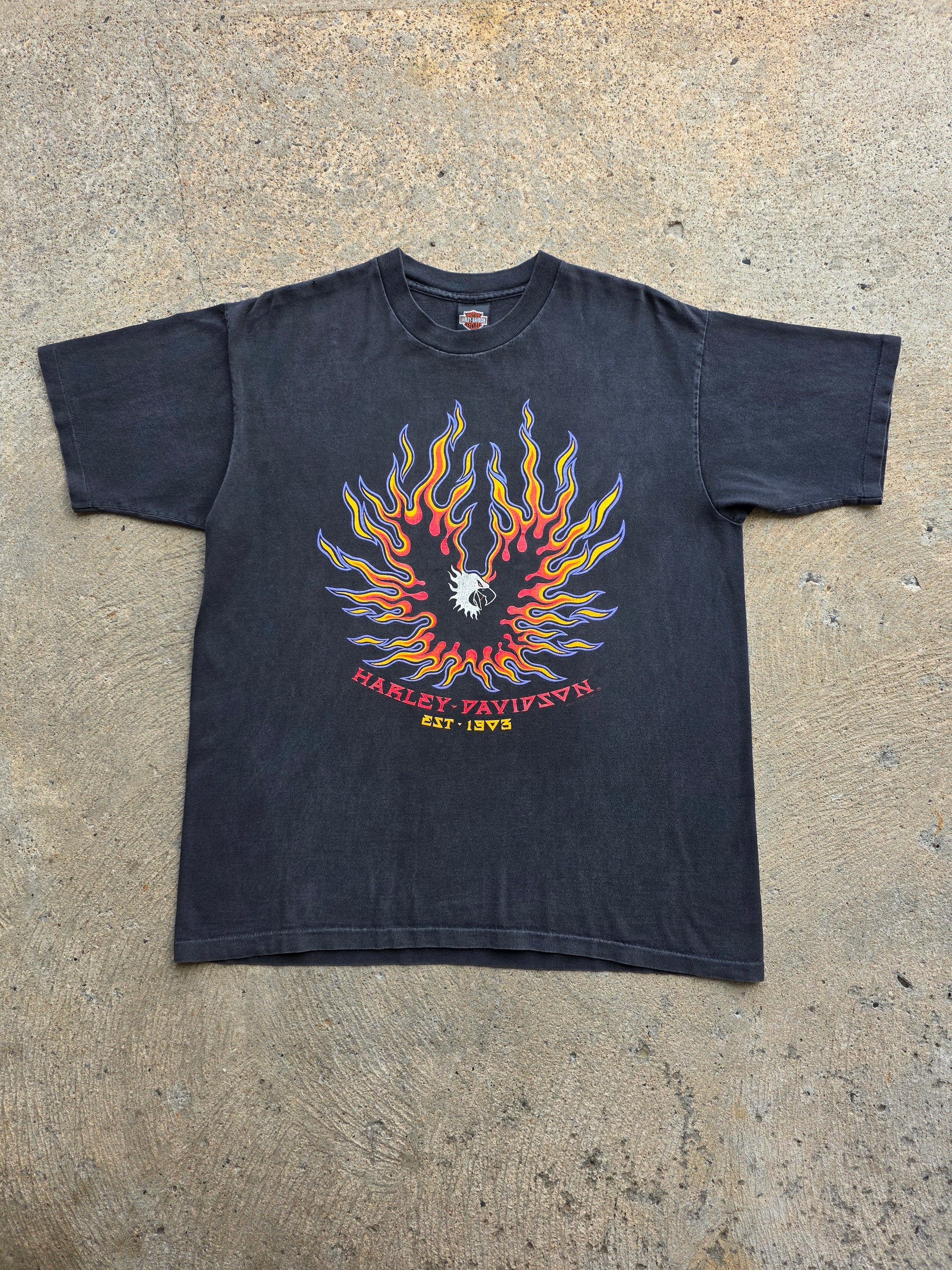 1994 Harley Flames McMahons Beaver Falls Pa Shirt Large