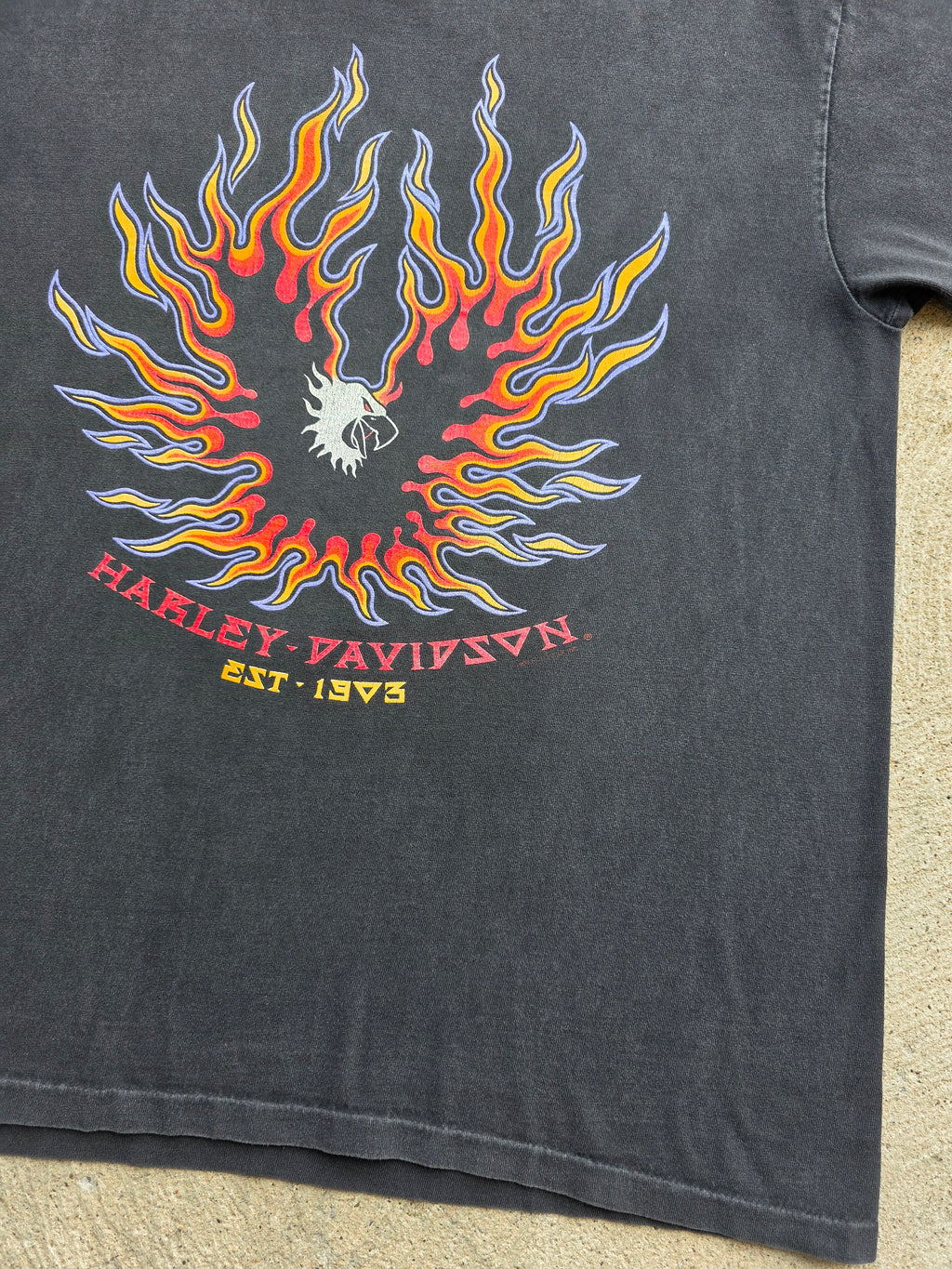 1994 Harley Flames McMahons Beaver Falls Pa Shirt Large