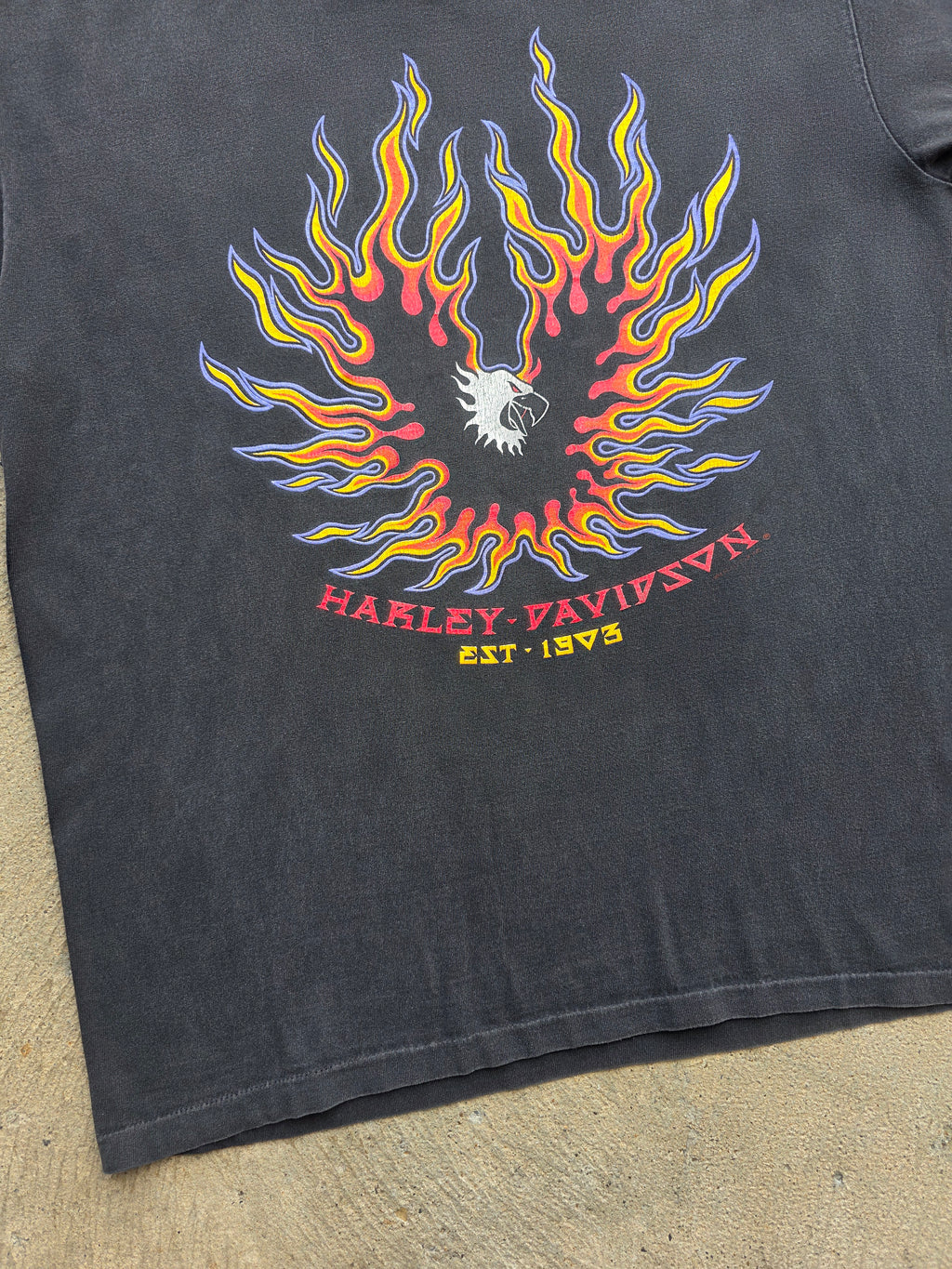 1994 Harley Flames McMahons Beaver Falls Pa Shirt Large