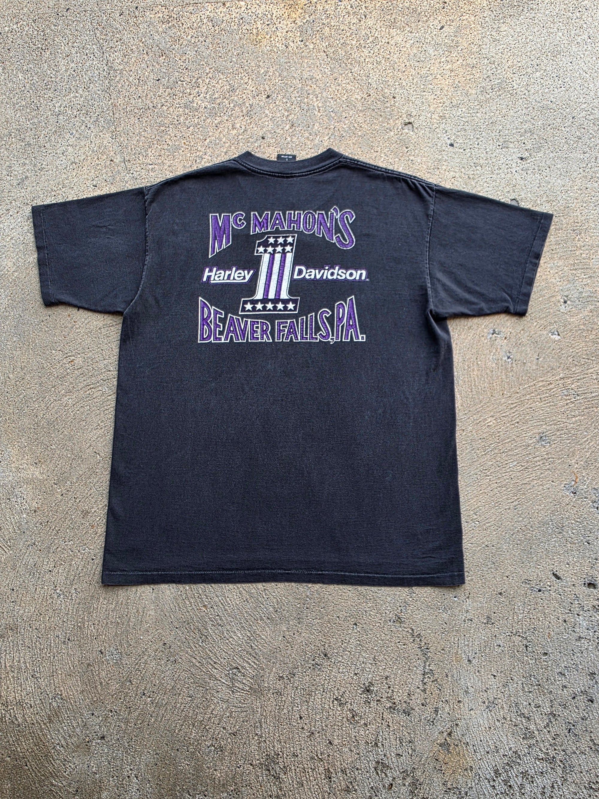 1994 Harley Flames McMahons Beaver Falls Pa Shirt Large