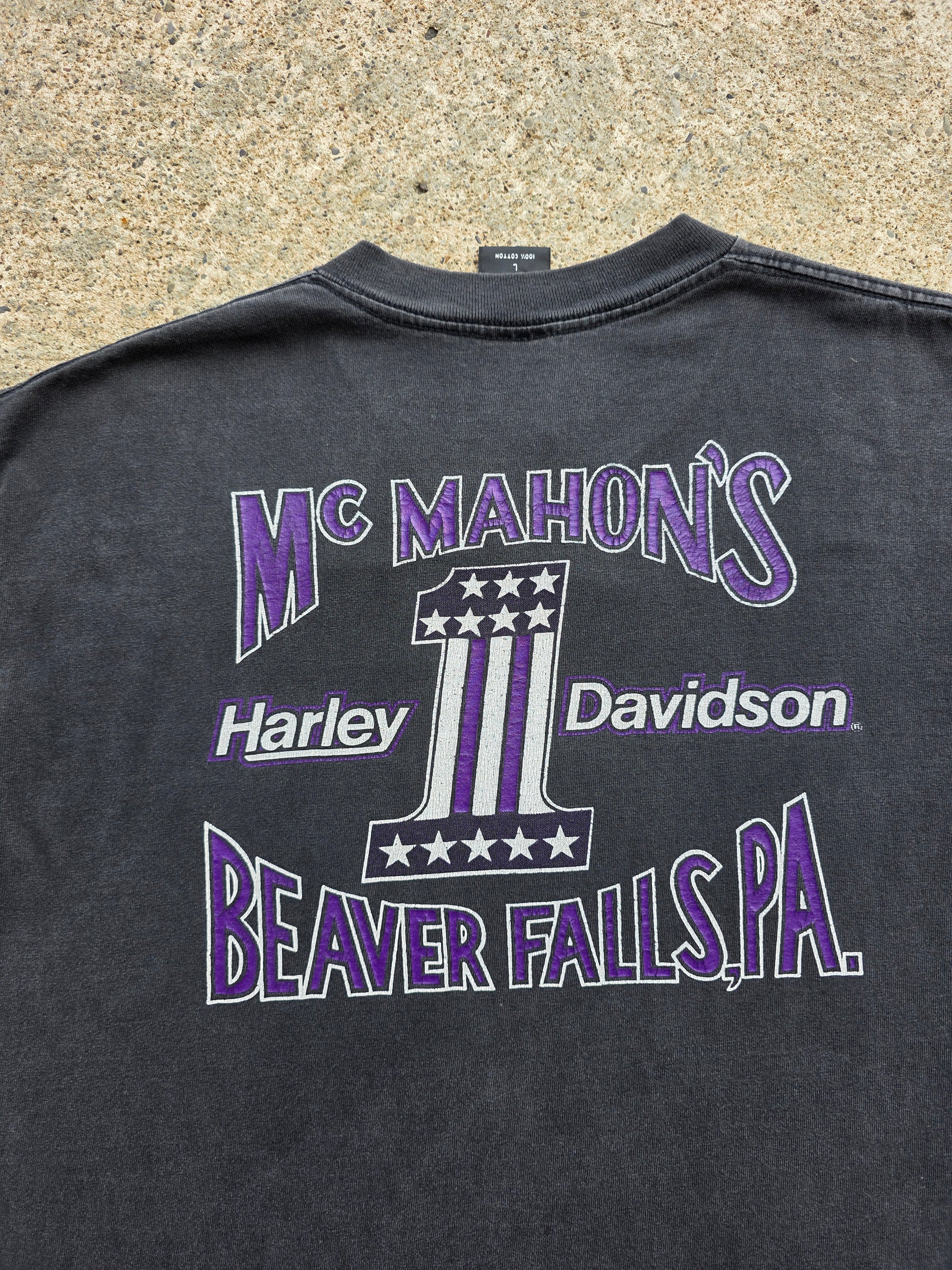 1994 Harley Flames McMahons Beaver Falls Pa Shirt Large