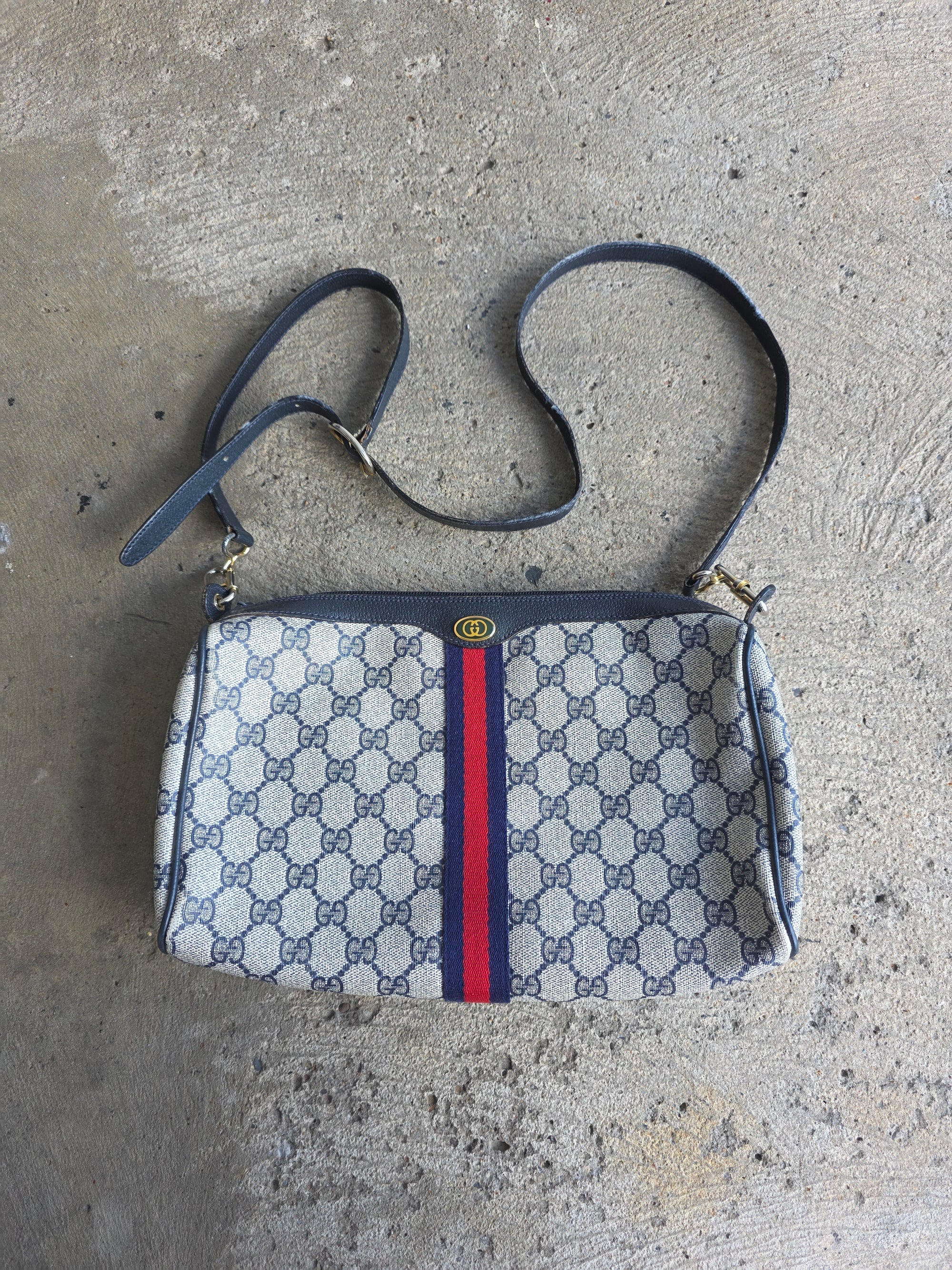 1970s Gucci Navy Handbag