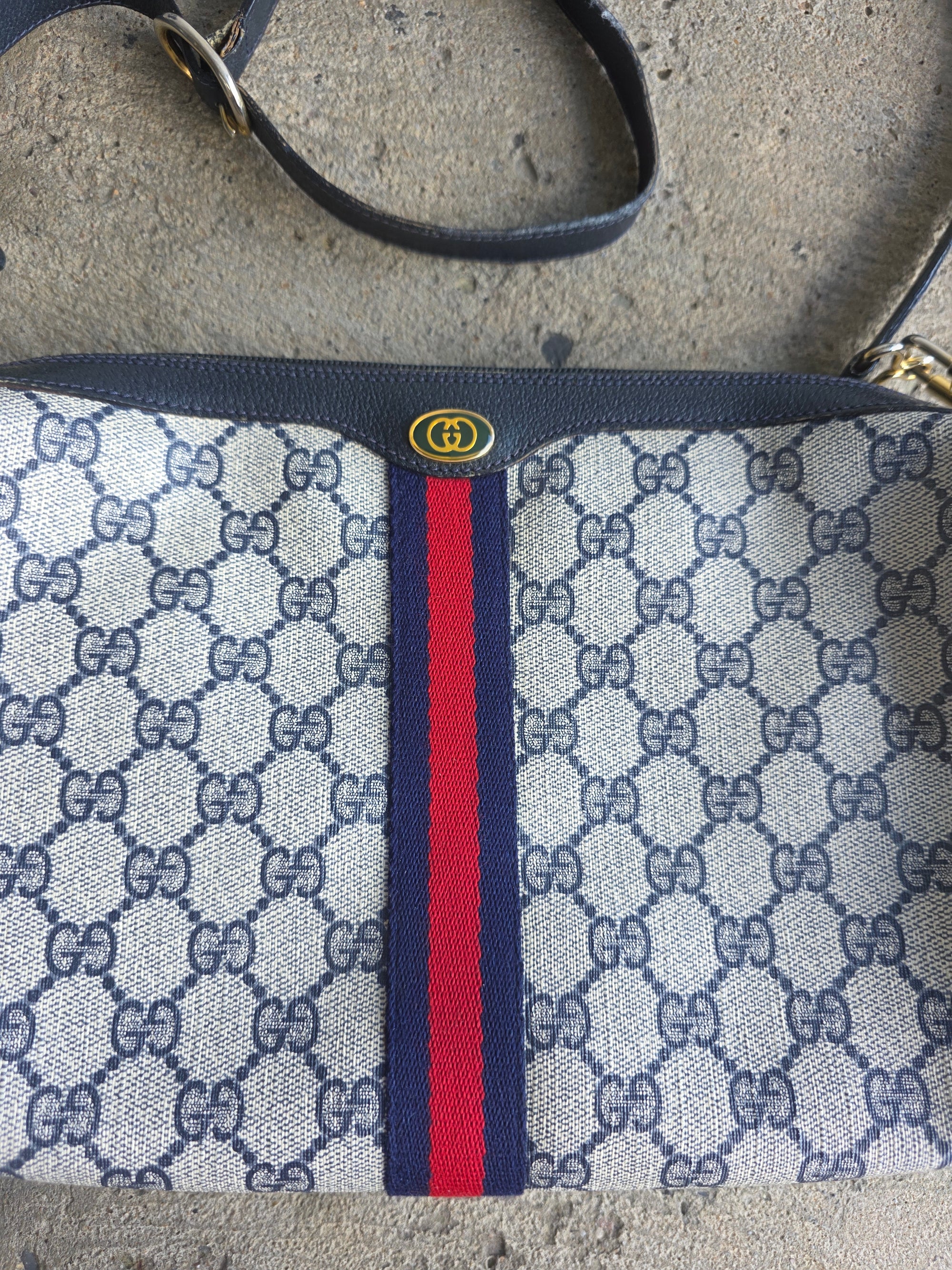 1970s Gucci Navy Handbag