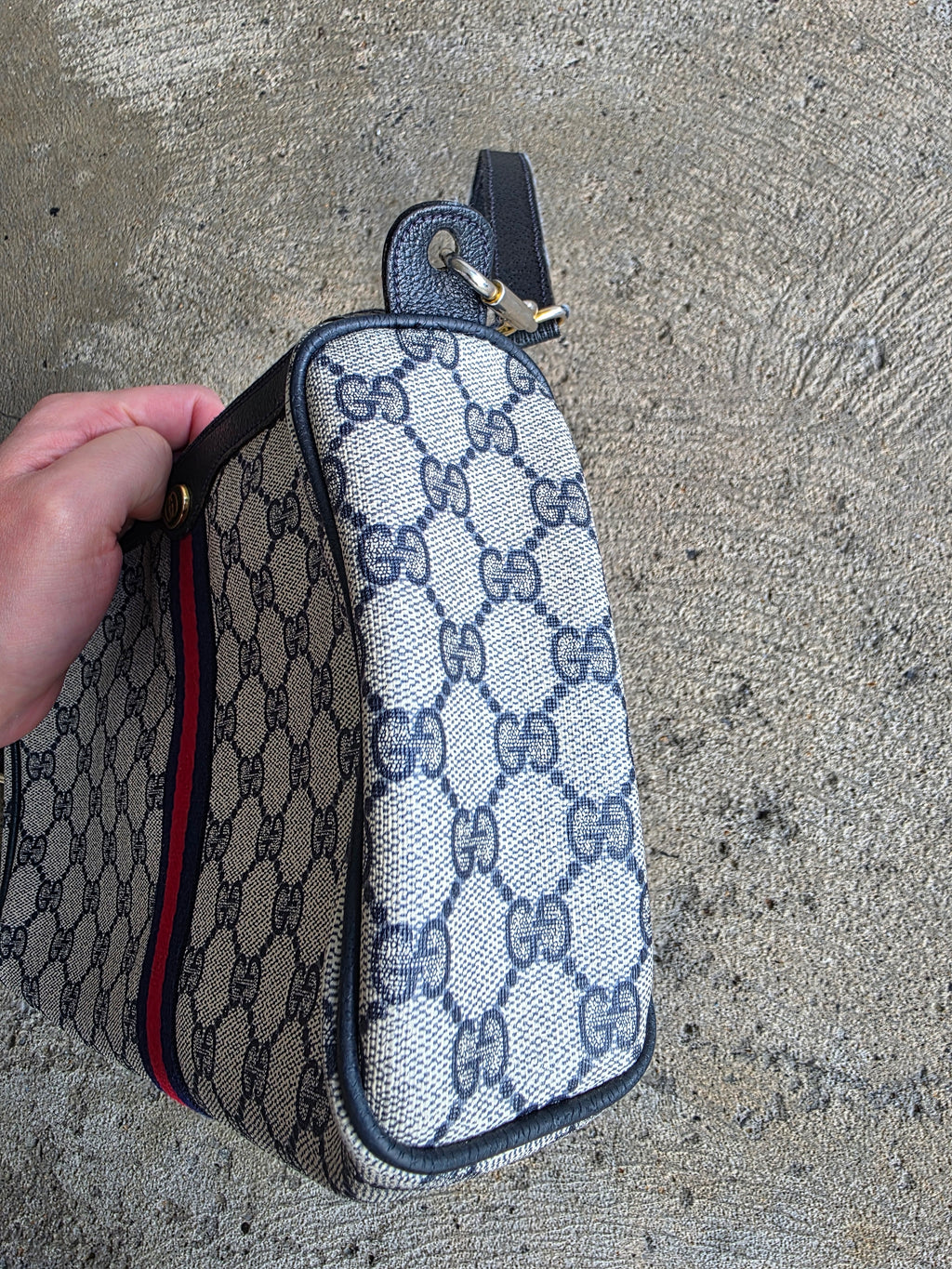 1970s Gucci Navy Handbag