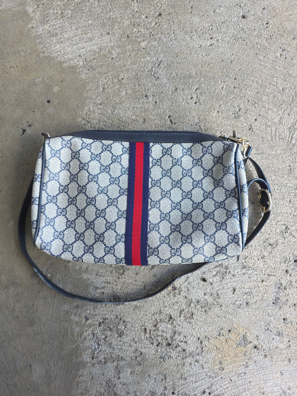 1970s Gucci Navy Handbag