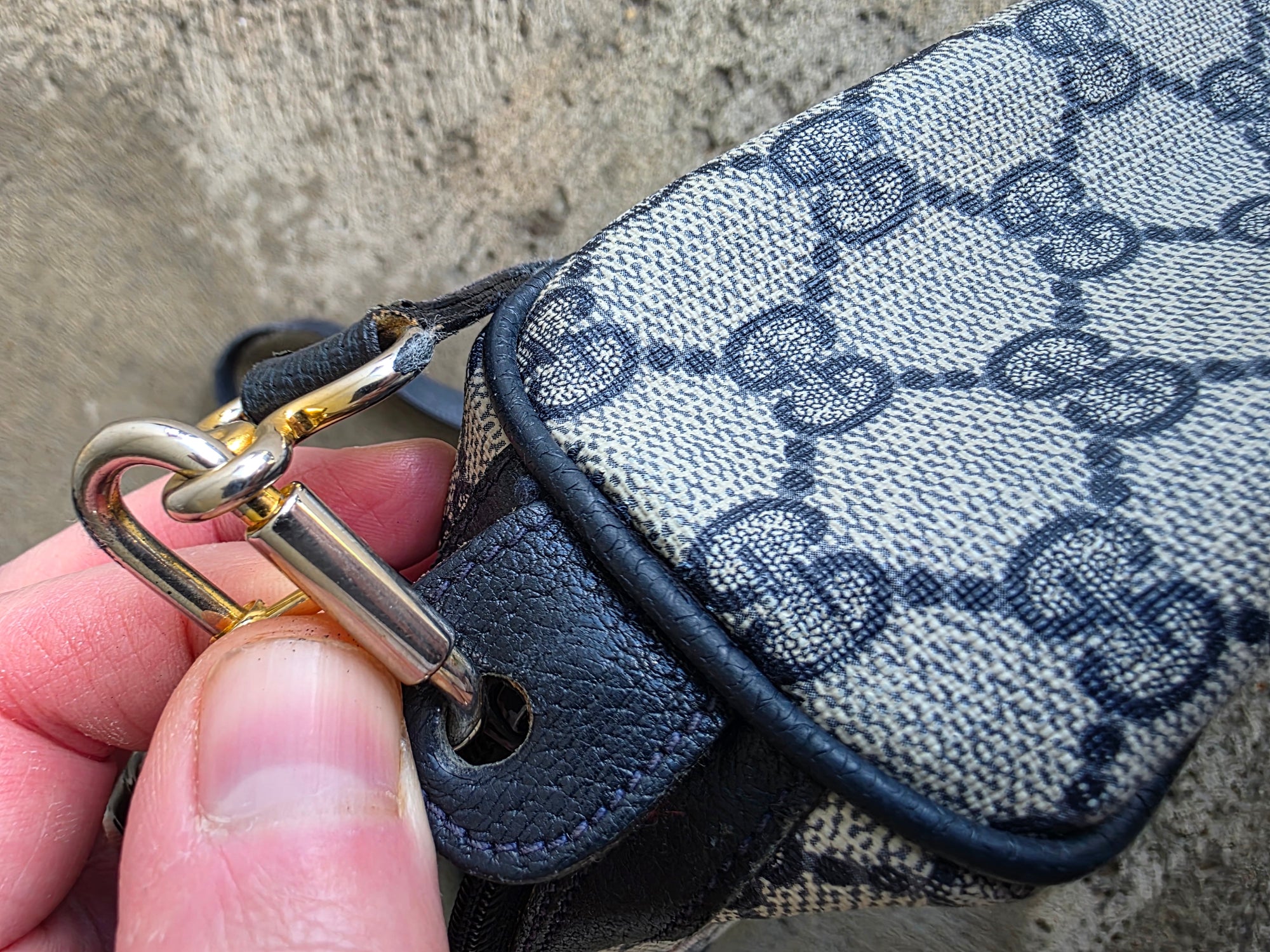 1970s Gucci Navy Handbag