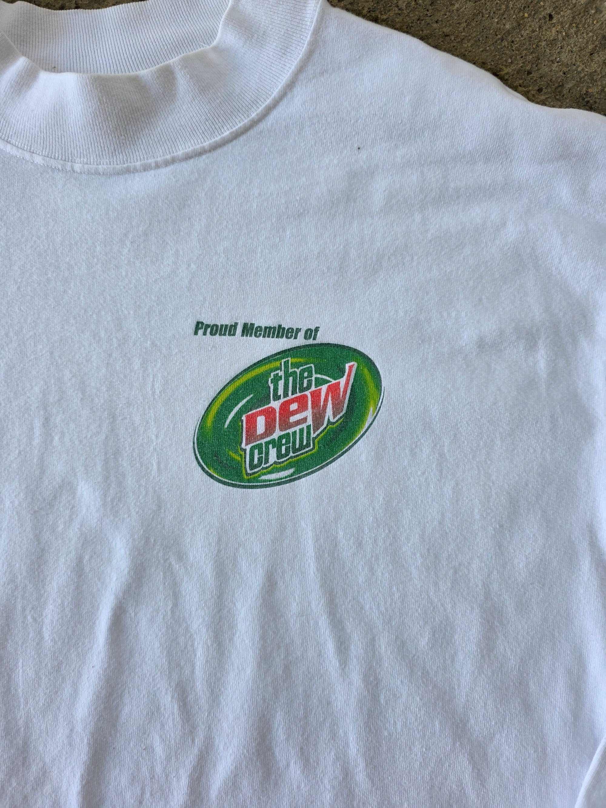 1990s Mountain Dew "The Dew Crew" Shirt Large Cropped