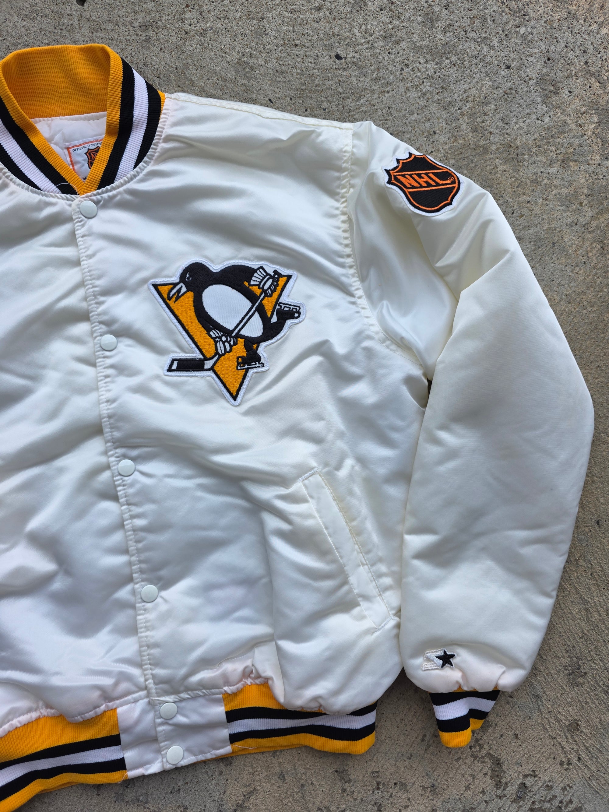 1990s Pittsburgh Penguins Satin Jacket Large