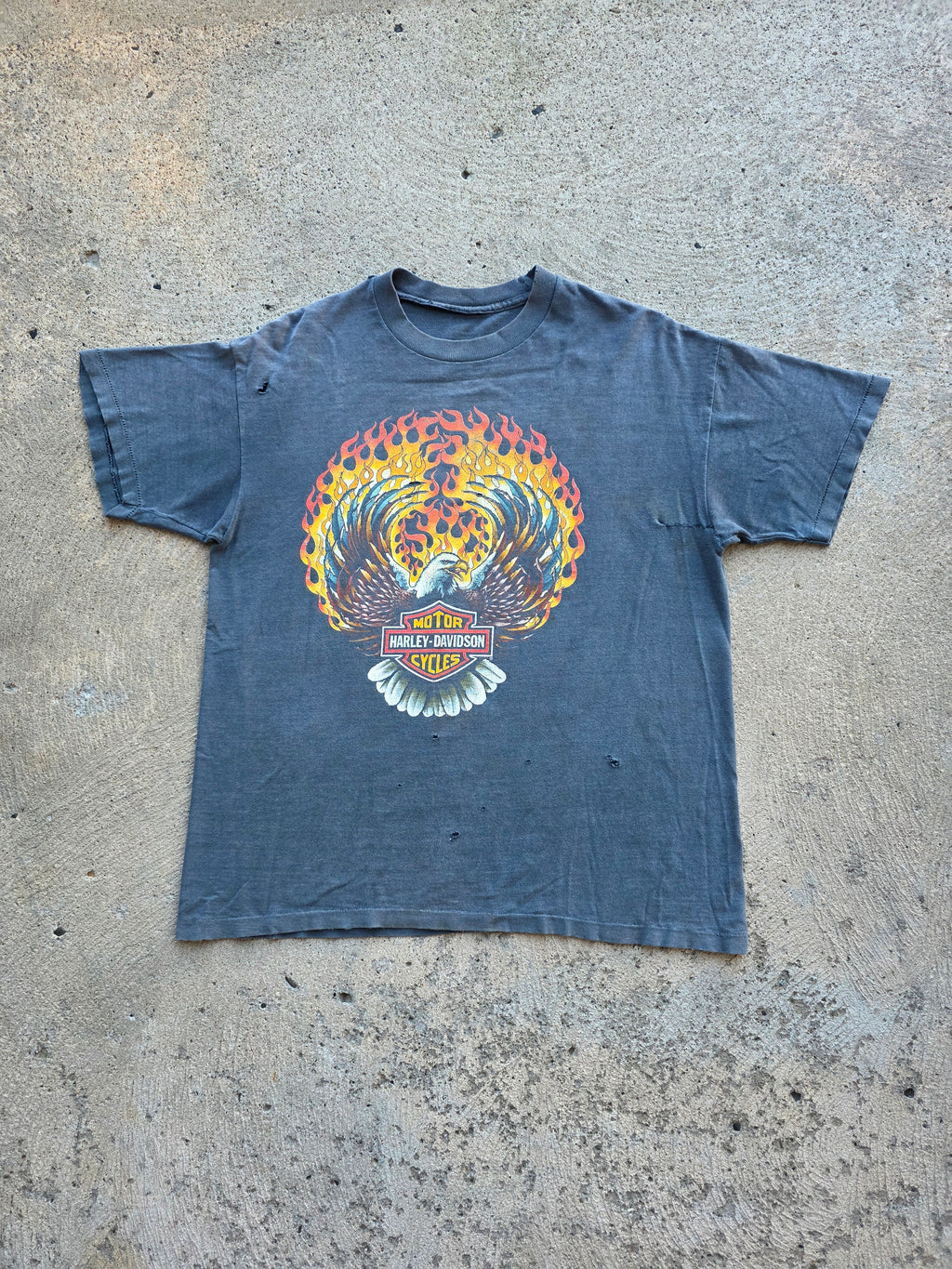 1990s Harley Eagle Flames Shirt Large