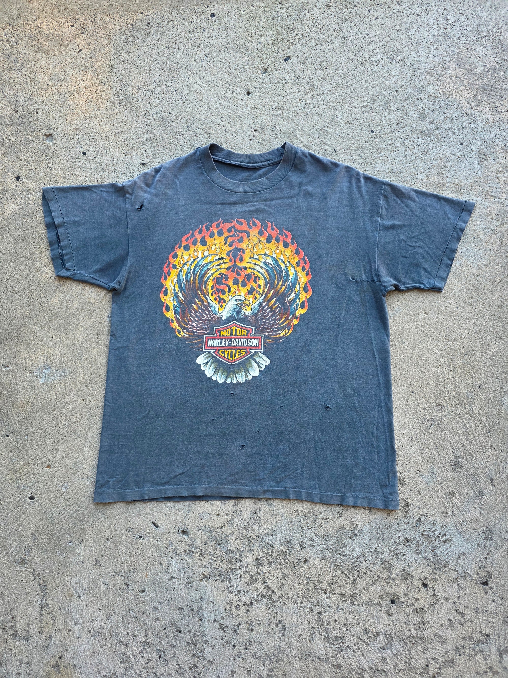 1990s Harley Eagle Flames Shirt Large