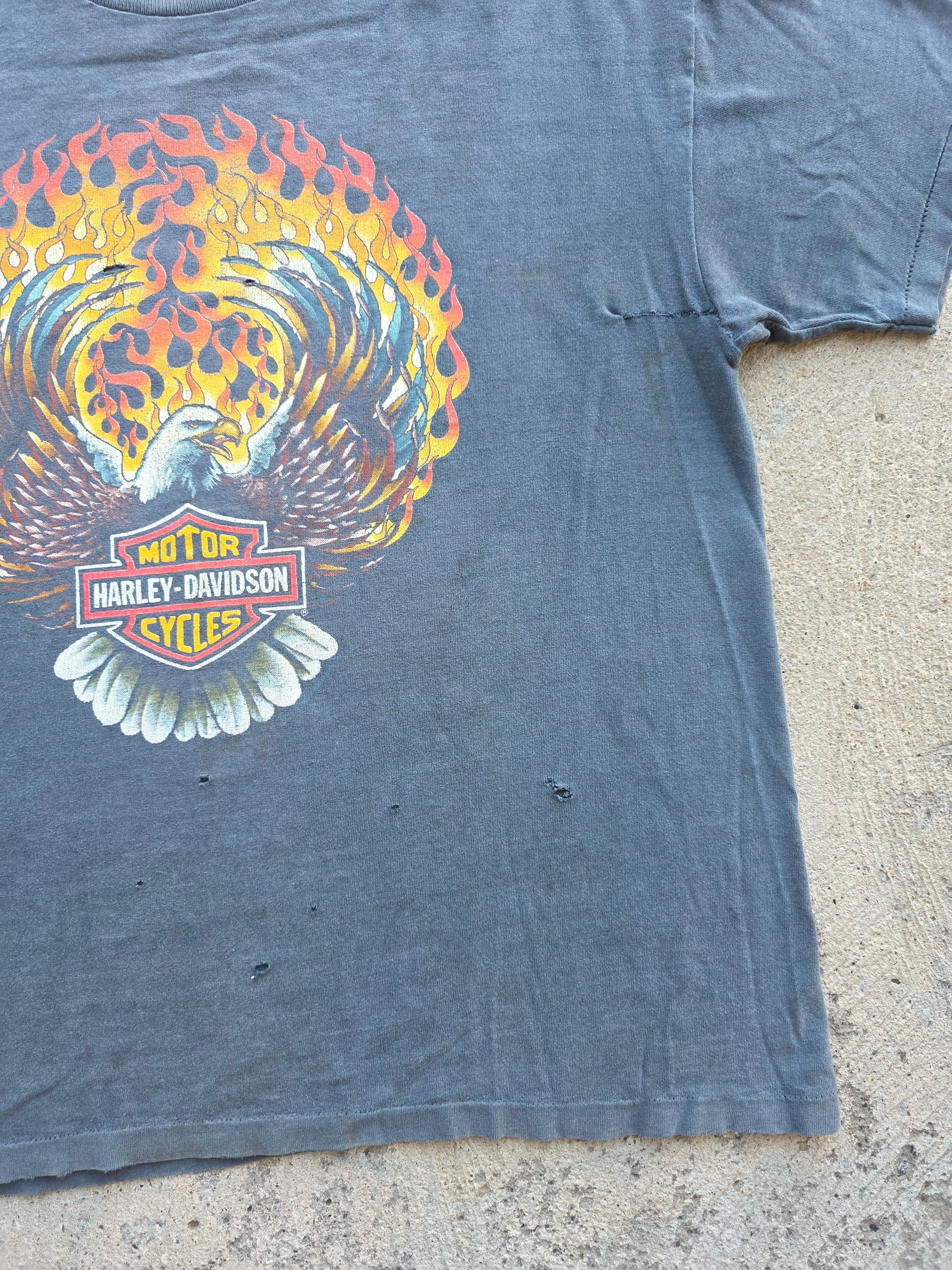 1990s Harley Eagle Flames Shirt Large