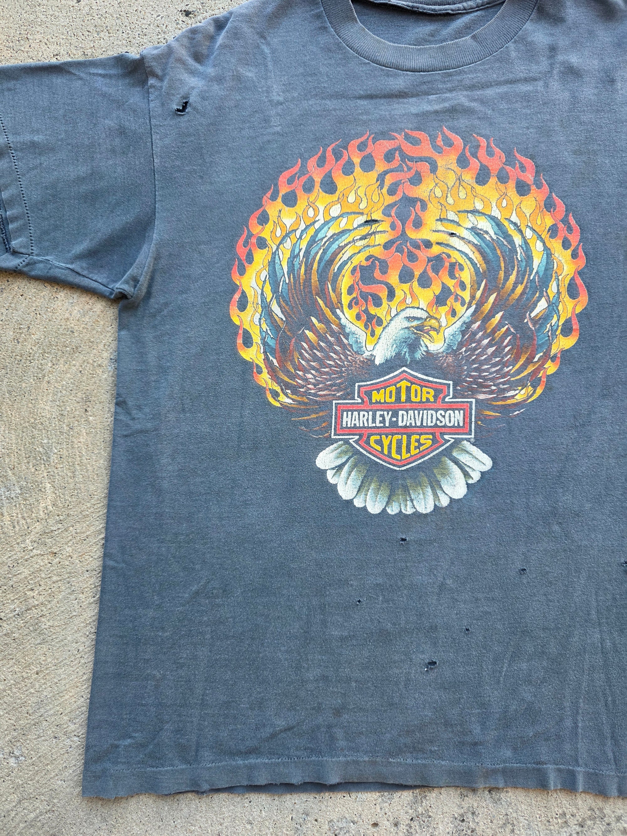 1990s Harley Eagle Flames Shirt Large