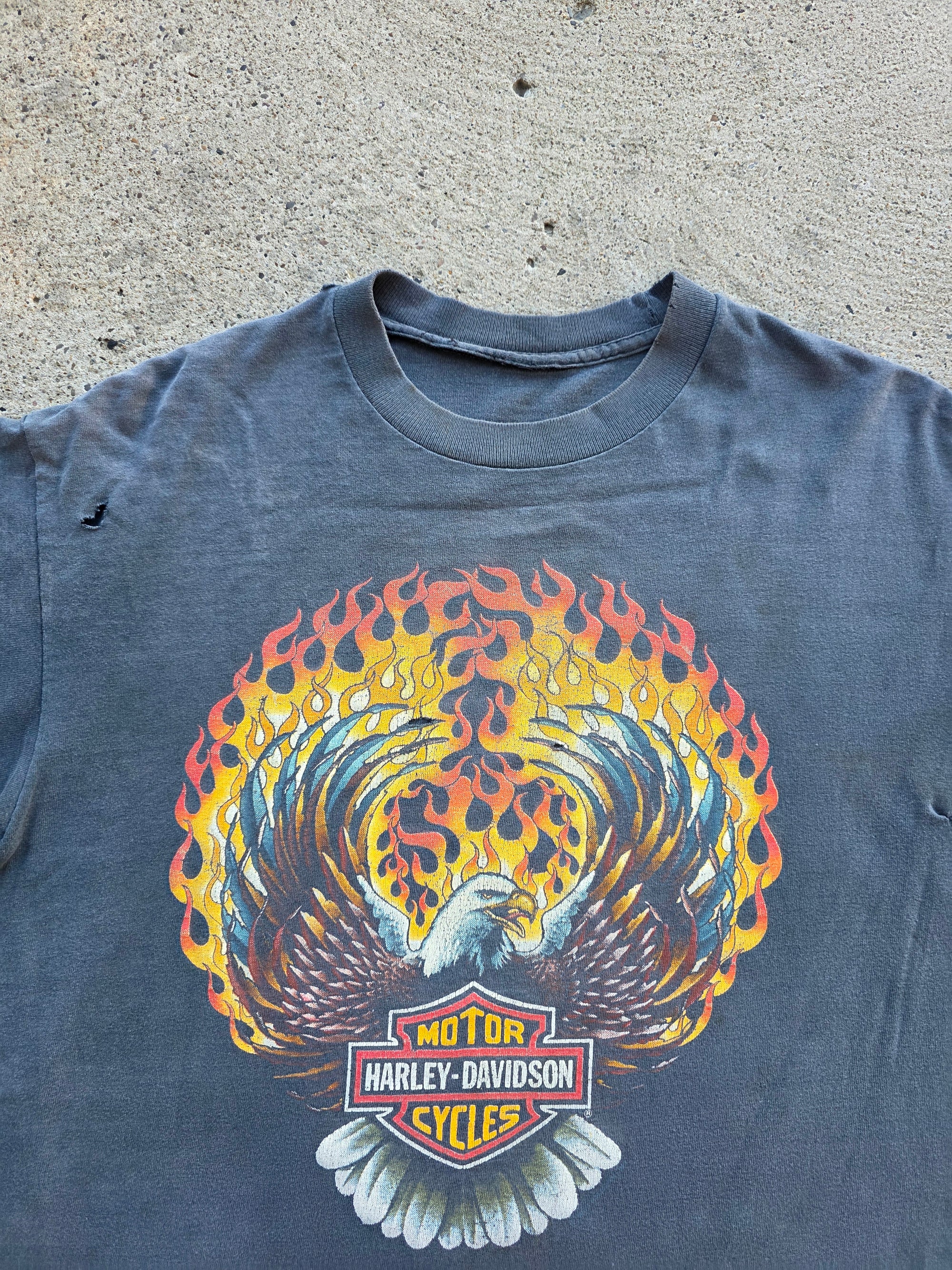 1990s Harley Eagle Flames Shirt Large