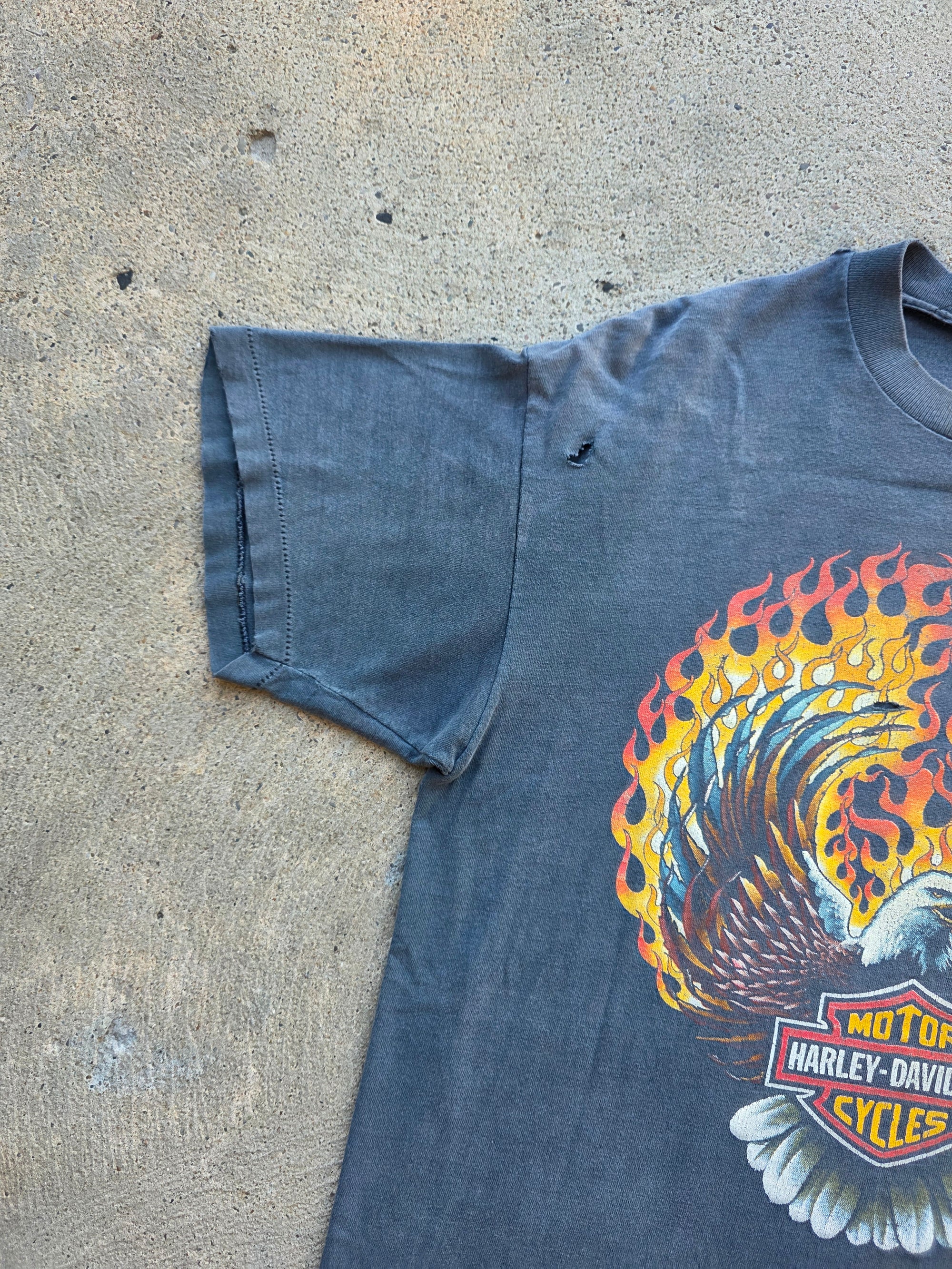 1990s Harley Eagle Flames Shirt Large