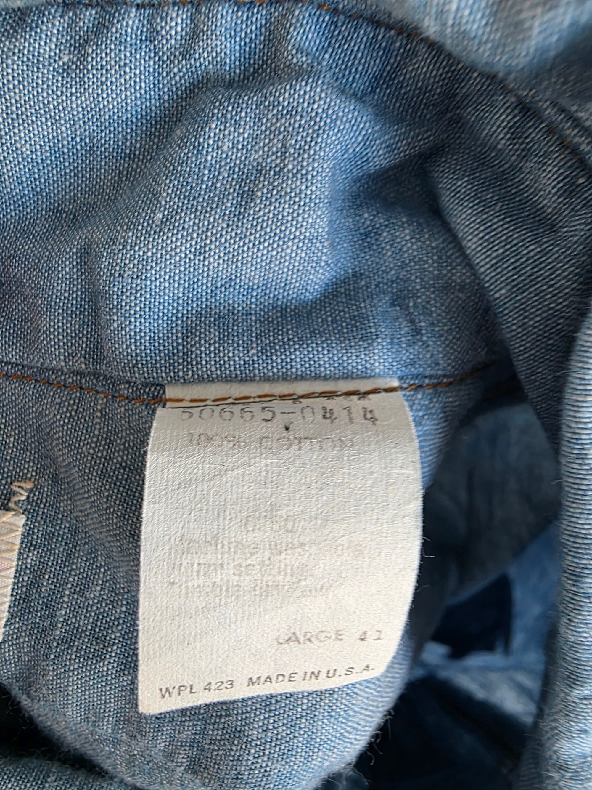 1970s Levis Chambray Shirt Large
