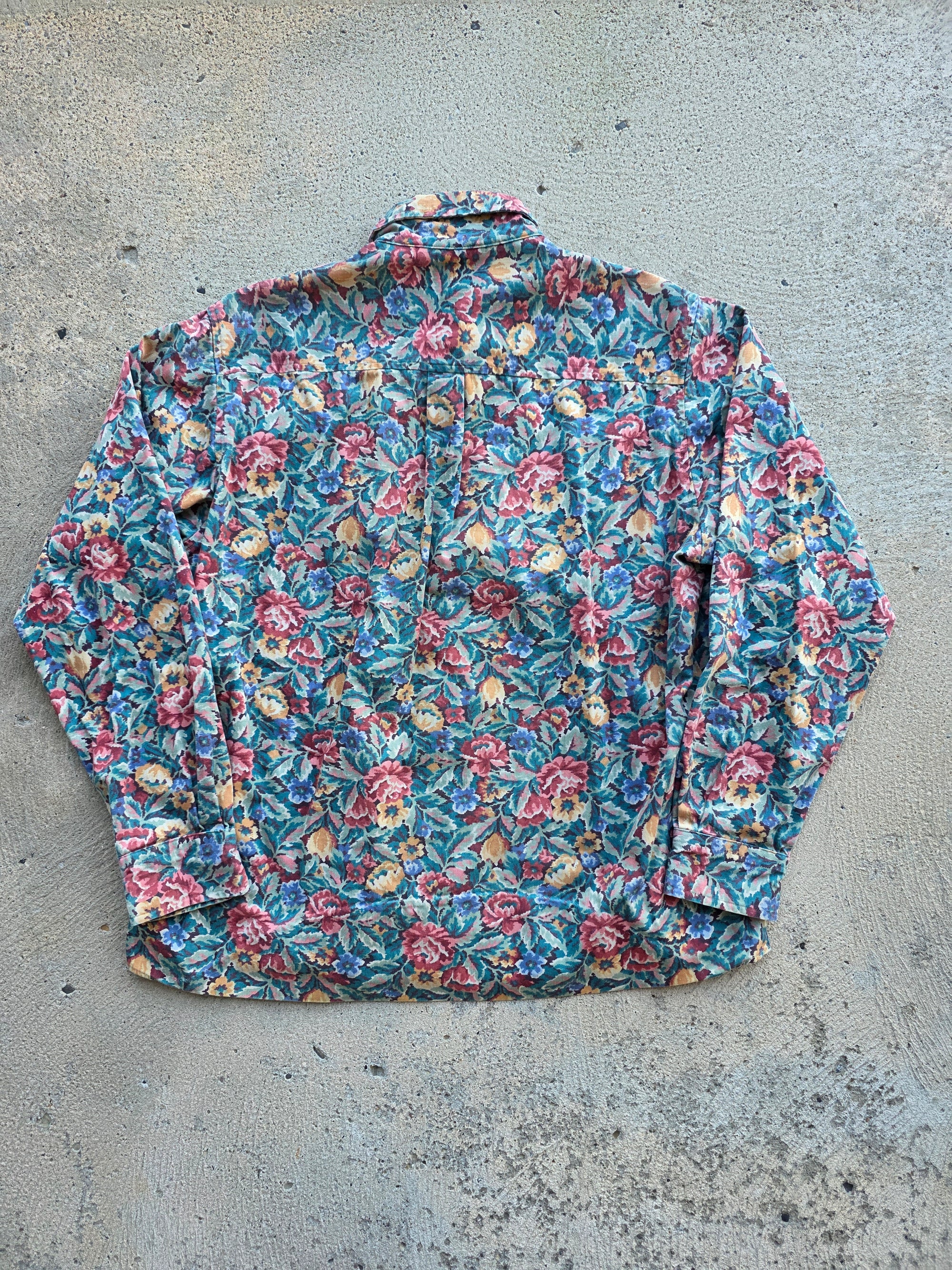 1980s Jos A Bank Button Up Floral Shirt Large