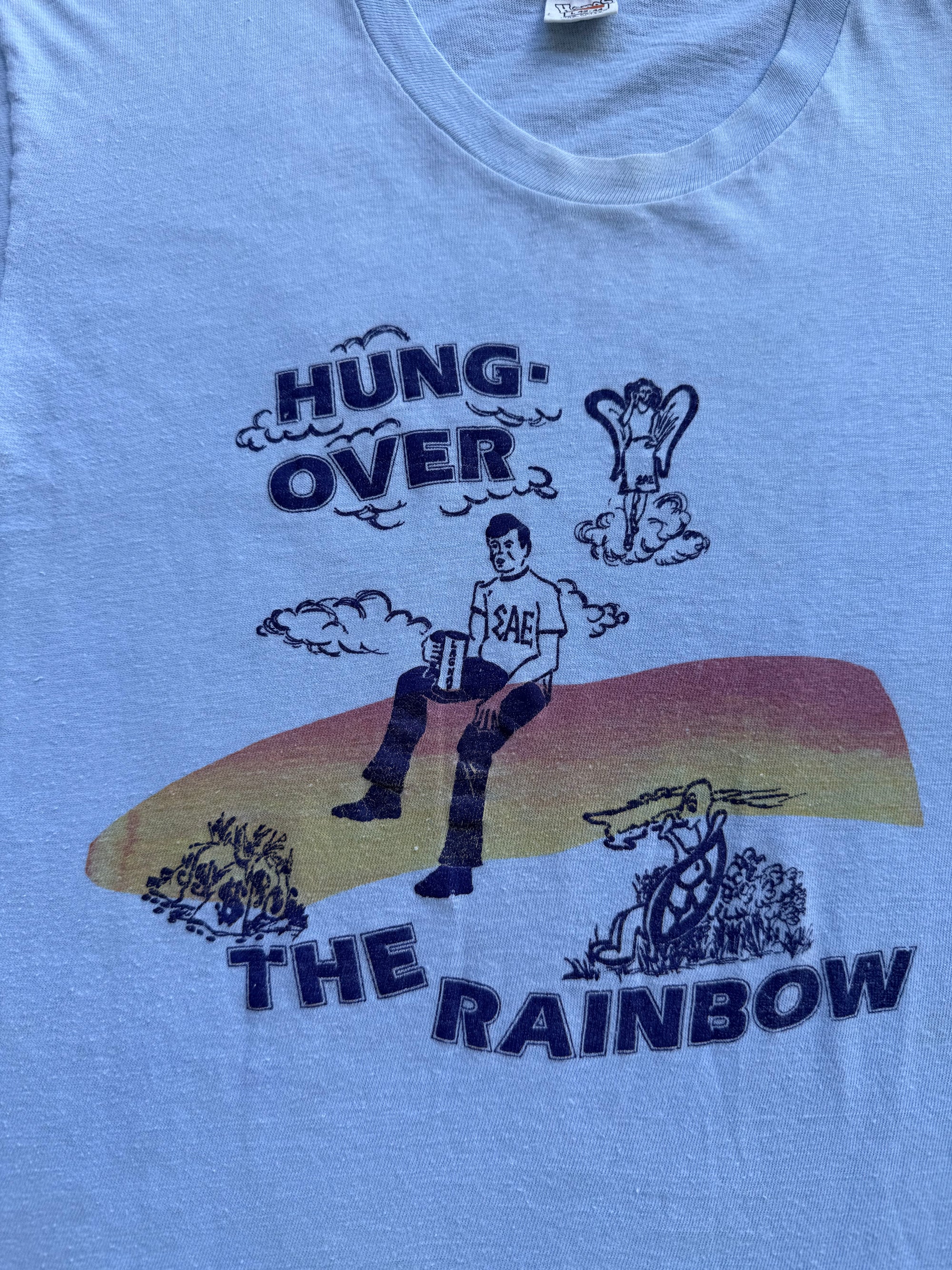 1978 Hung-Over The Rainbow Wizard Of Oz Parody College Shirt Large