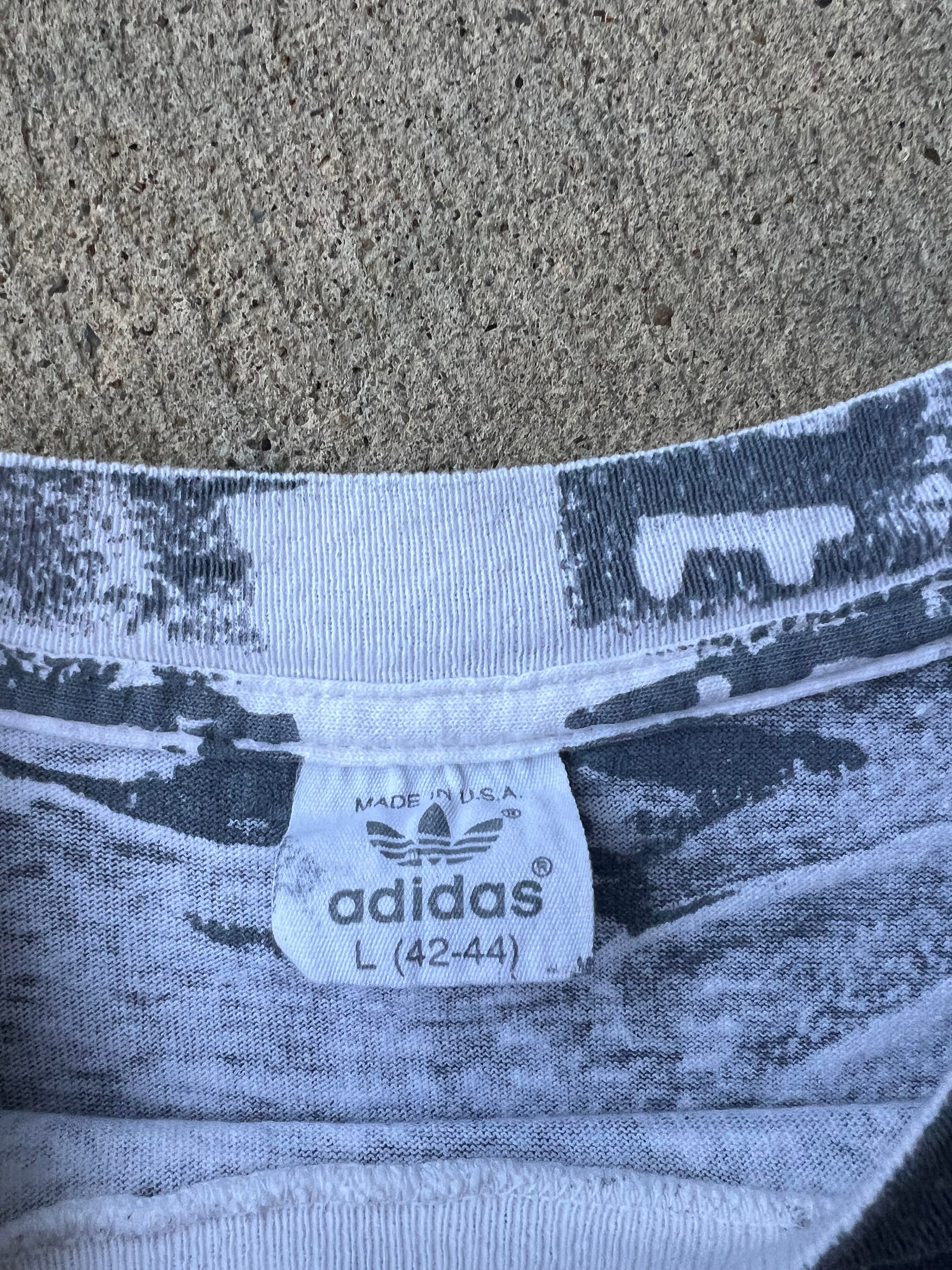 1980s Adidas AOP Shirt L/XL