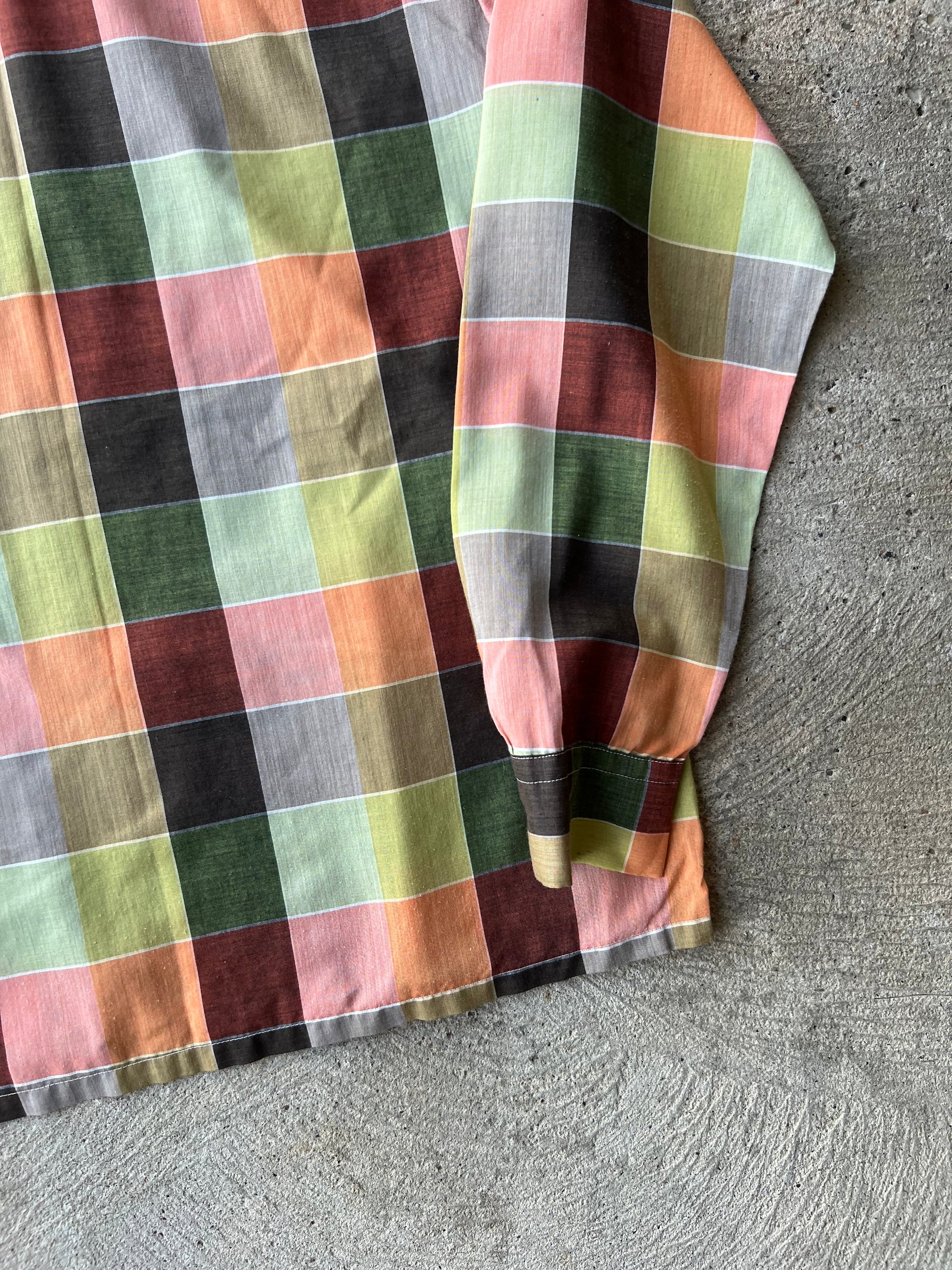 1970s Paint Splattered Button Up Large