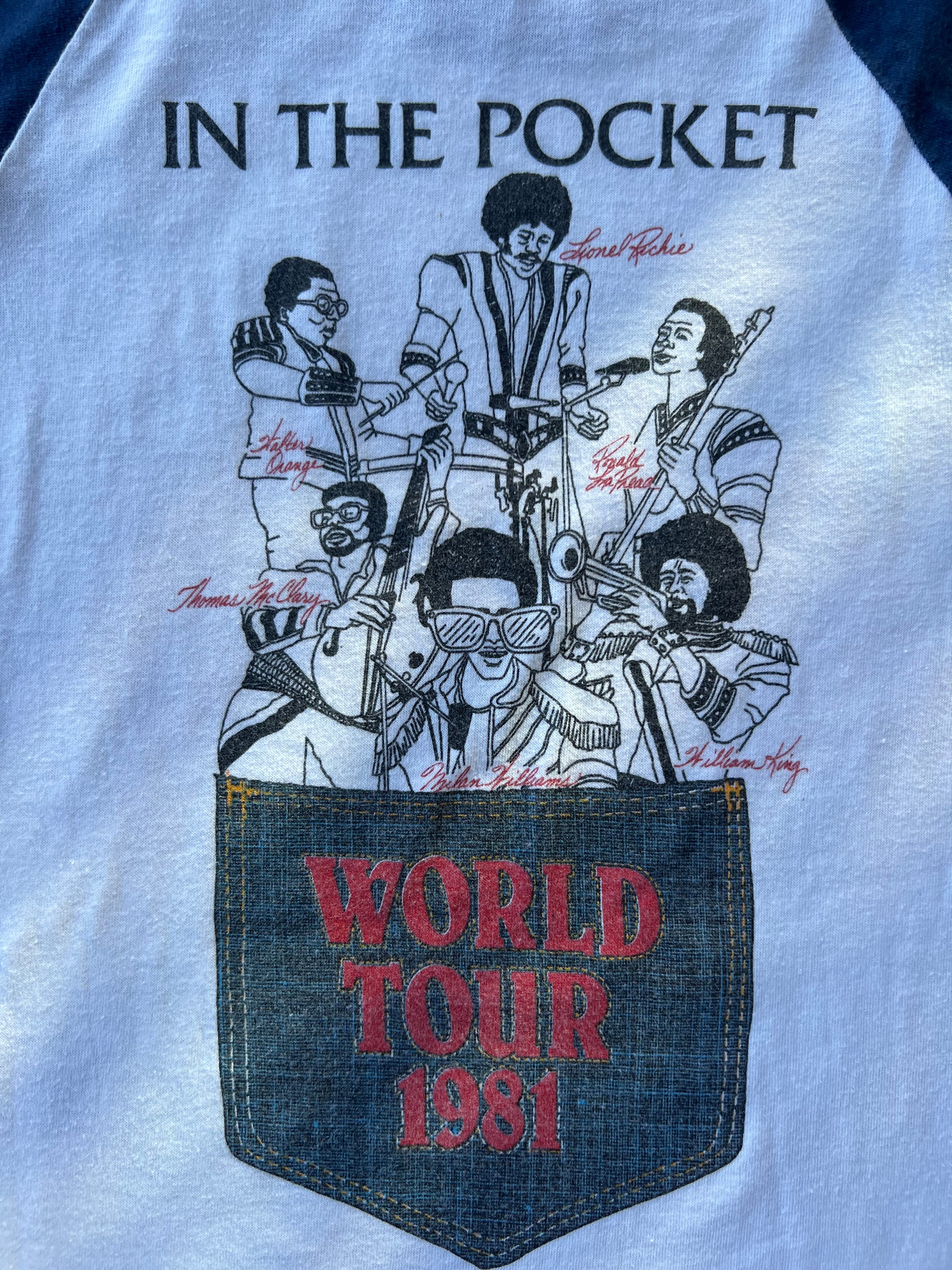 1981 The Commodores Lionel Richie Raglan Shirt Medium