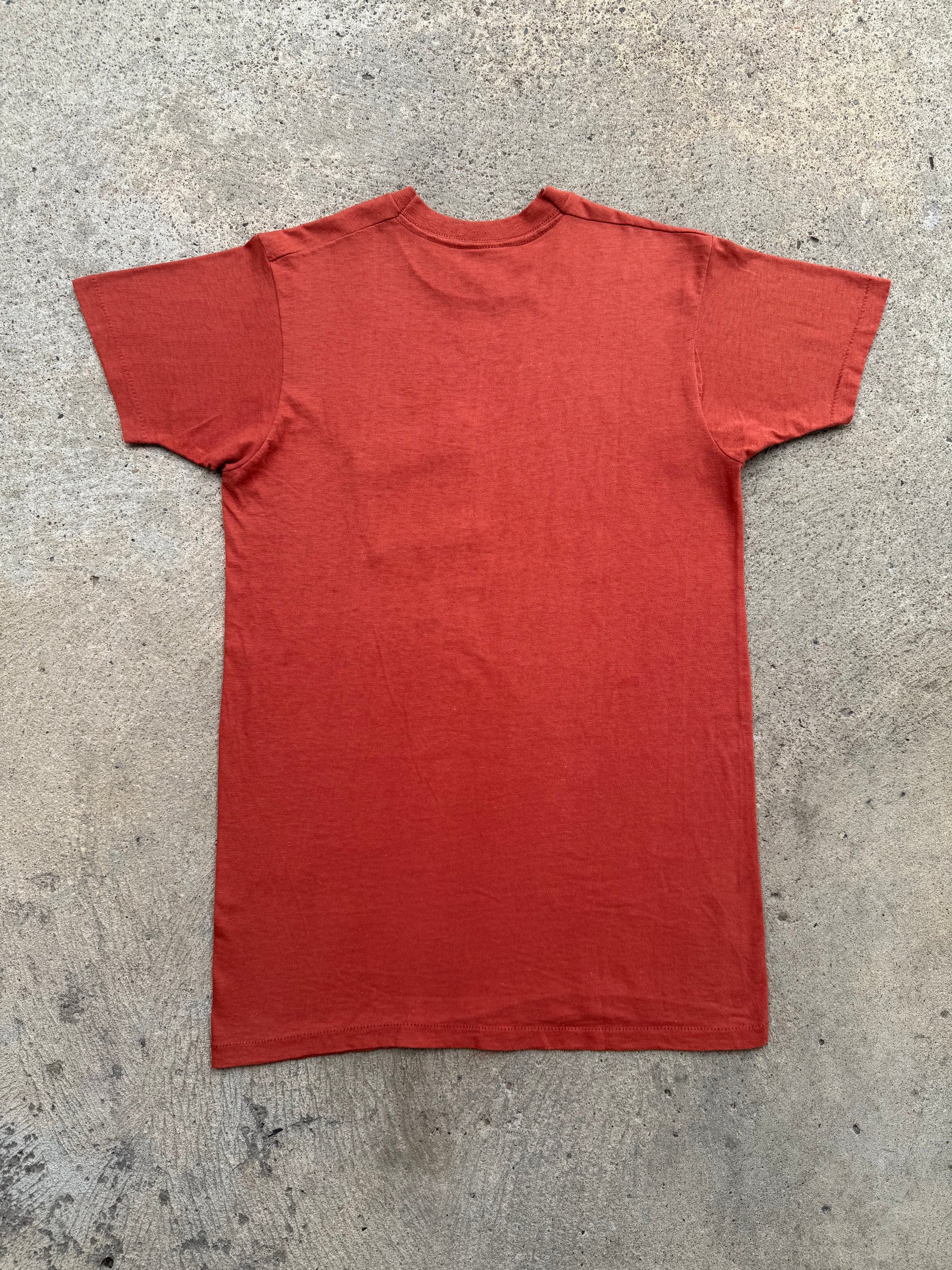 1950s Fruit Of The Loom Burnt Orange Pocket Tee Medium