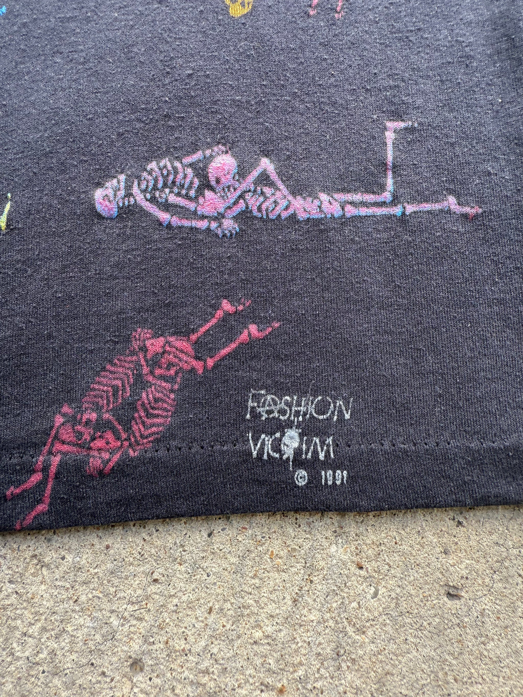 1991 Skeleton Sex Positions Fashion Victim Shirt Medium