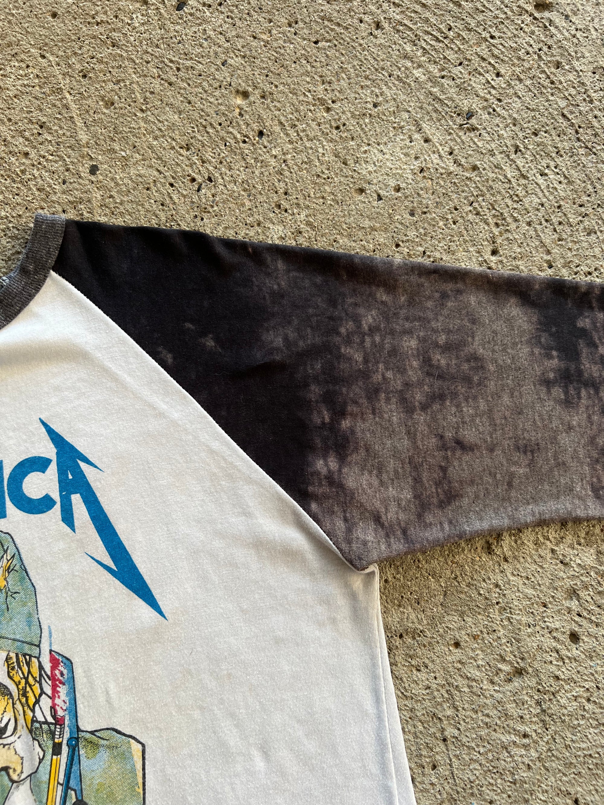 1980s Metallica Crash Course On Brain Surgery Raglan Tee Distressed XL