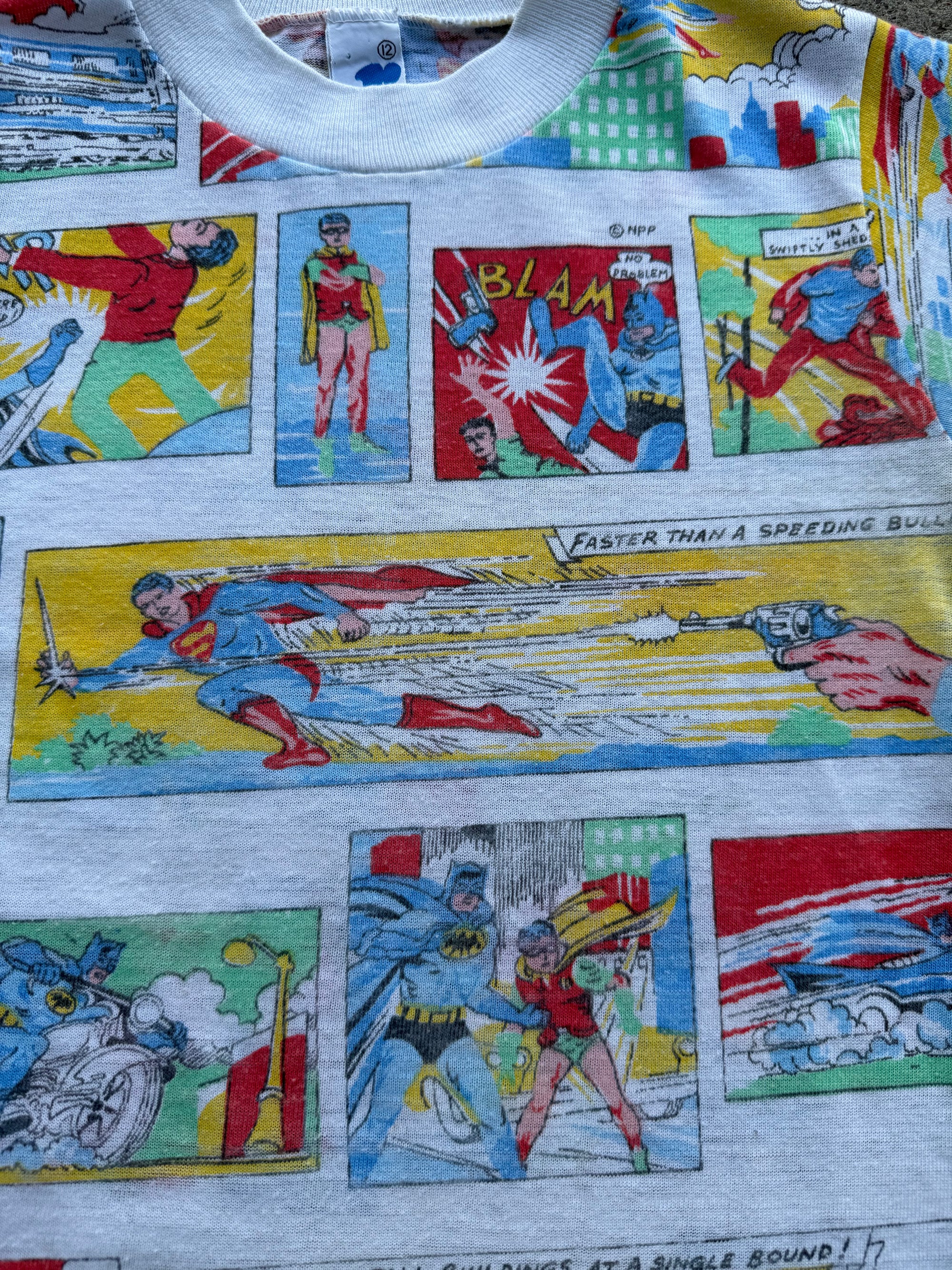 1970s Batman And Robin Comic Strip Shirt Boys 12