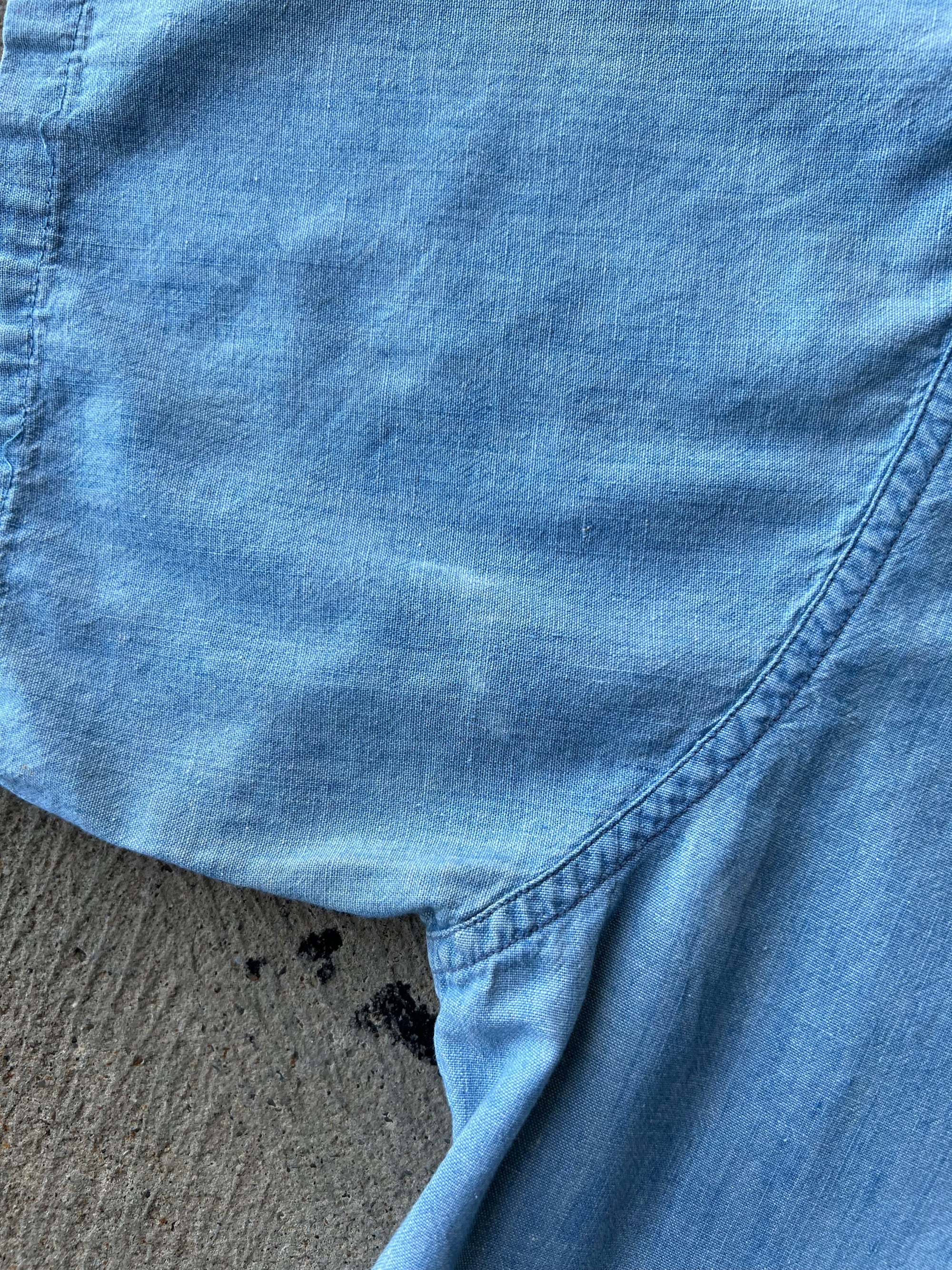 1940s Navy Chambray Shirt XL