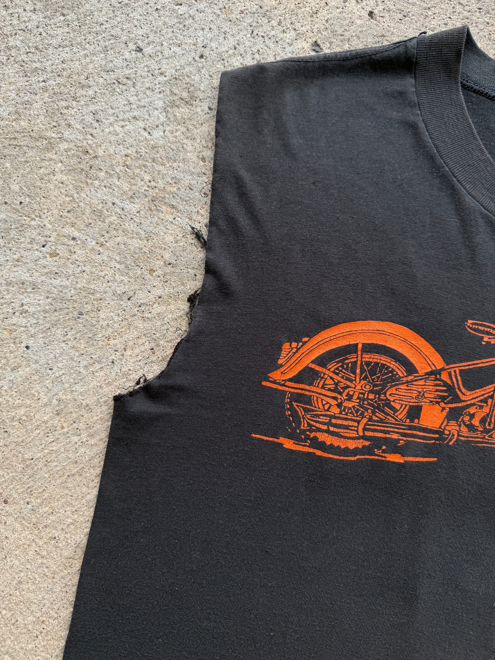 1980s Harley "The Shop" Jeanette Pa Sleeveless Shirt Large